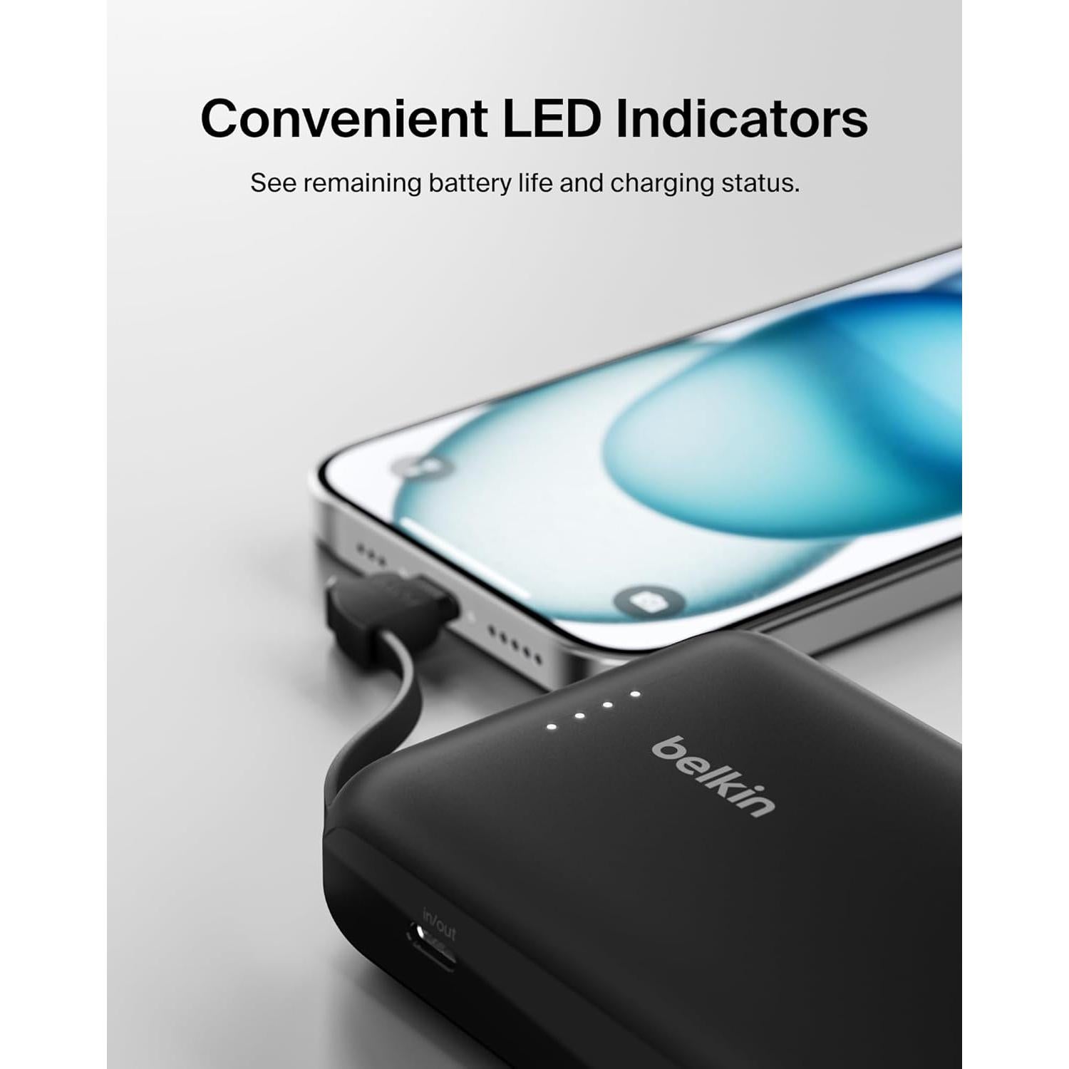 Cargador Portátil Belkin 10,000 mAh USB-C 20W Carga Rápida