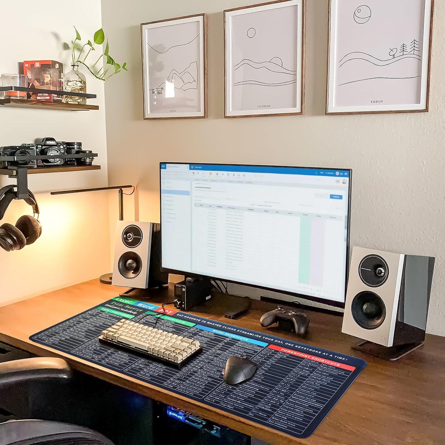 Almohadilla de Atajos de Teclado Meetcolor XL 80x30 cm - Excel/Word/PowerPoint