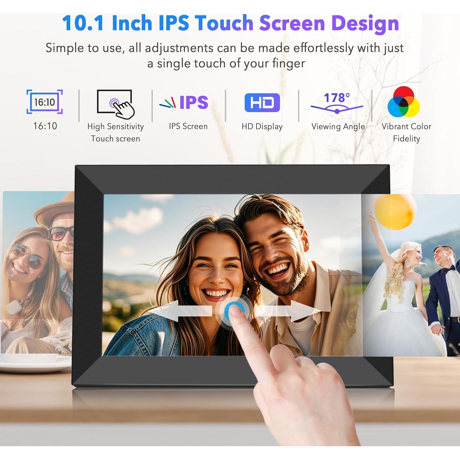 Marco de Fotos Digital WONNIE 10.1" IPS HD 32GB WiFi