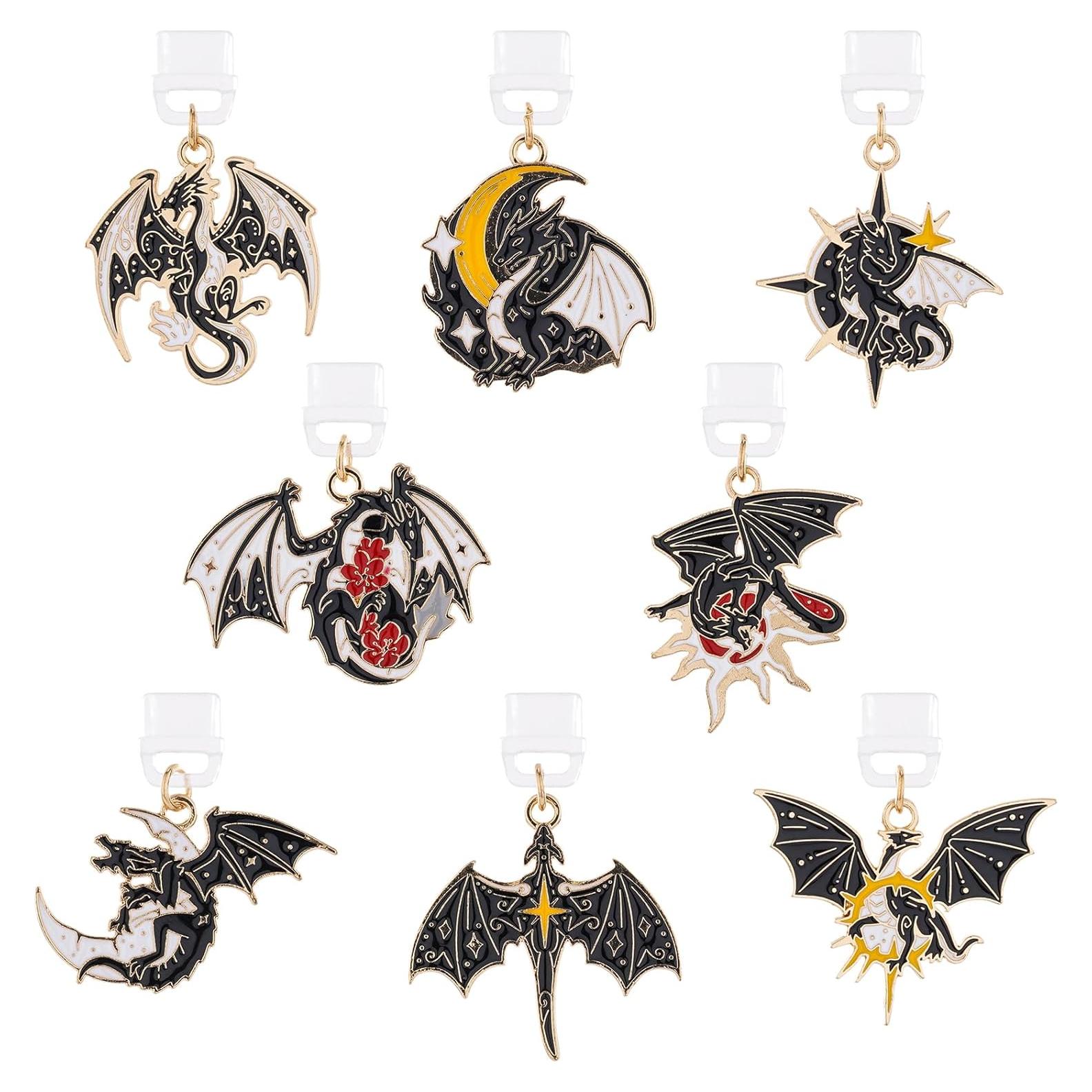 Charm de Tapón de Polvo Tipo C TAKEALOOKO - 8 Piezas Dragones