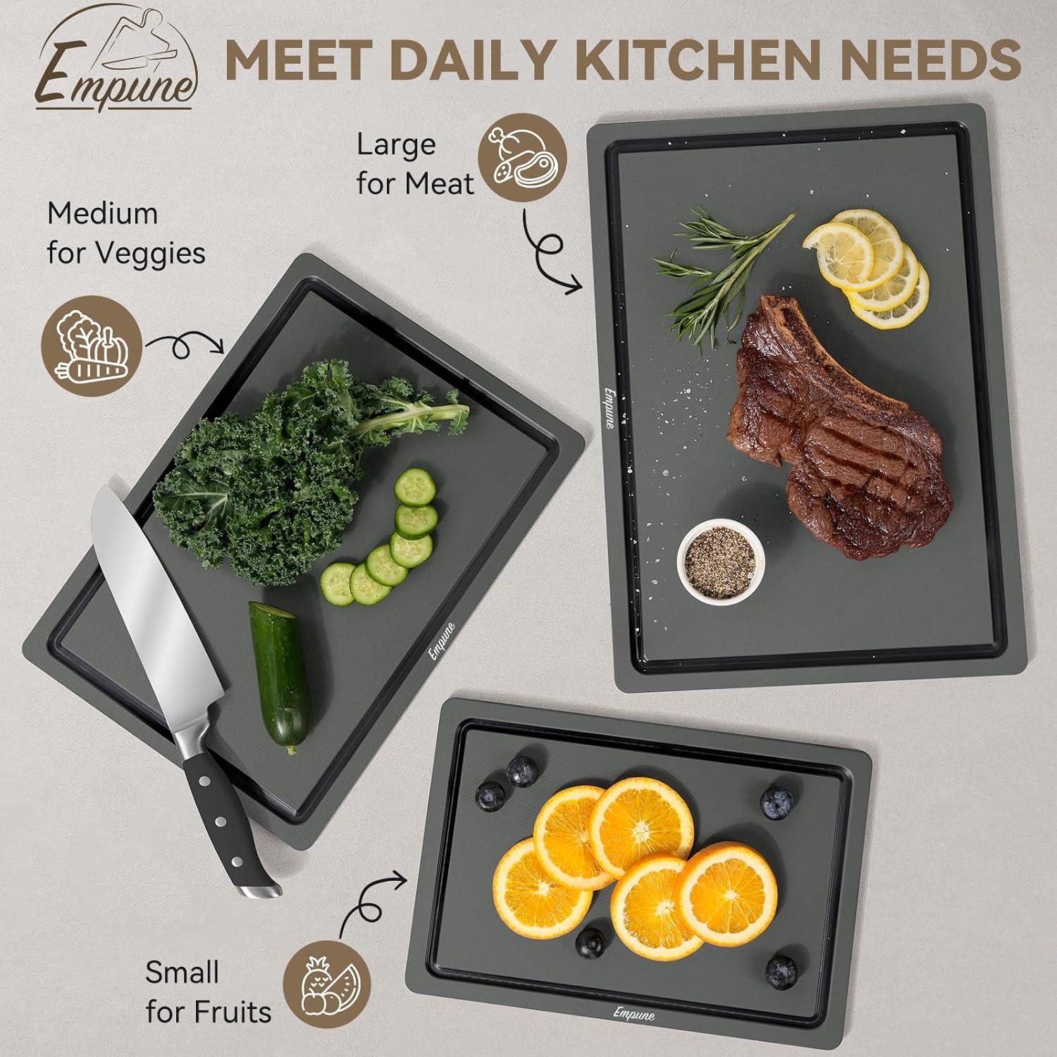 Juego de 3 Tablas de Cortar Empune de Plástico Reciclado