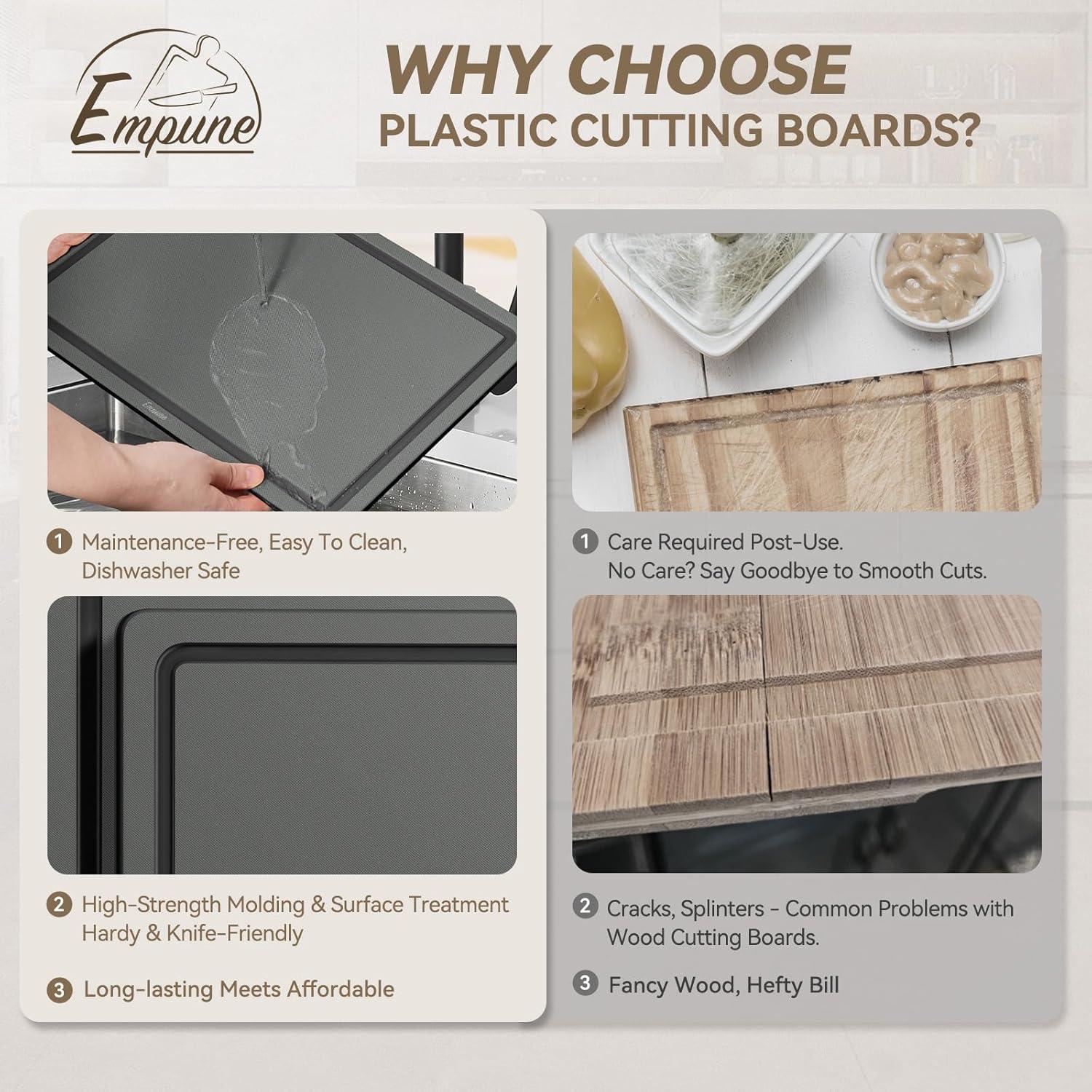 Juego de 3 Tablas de Cortar Empune de Plástico Reciclado