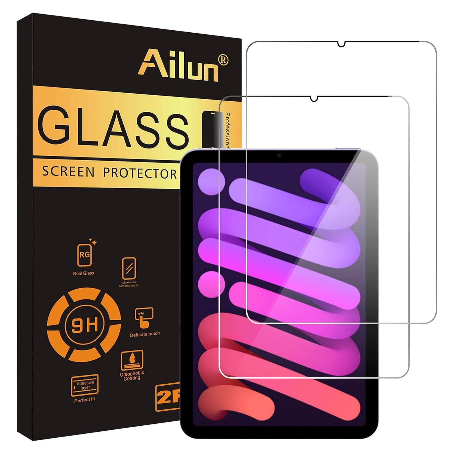 Protector de Pantalla Ailun para iPad Mini 7 y 6, 8.3" Vidrio Templado