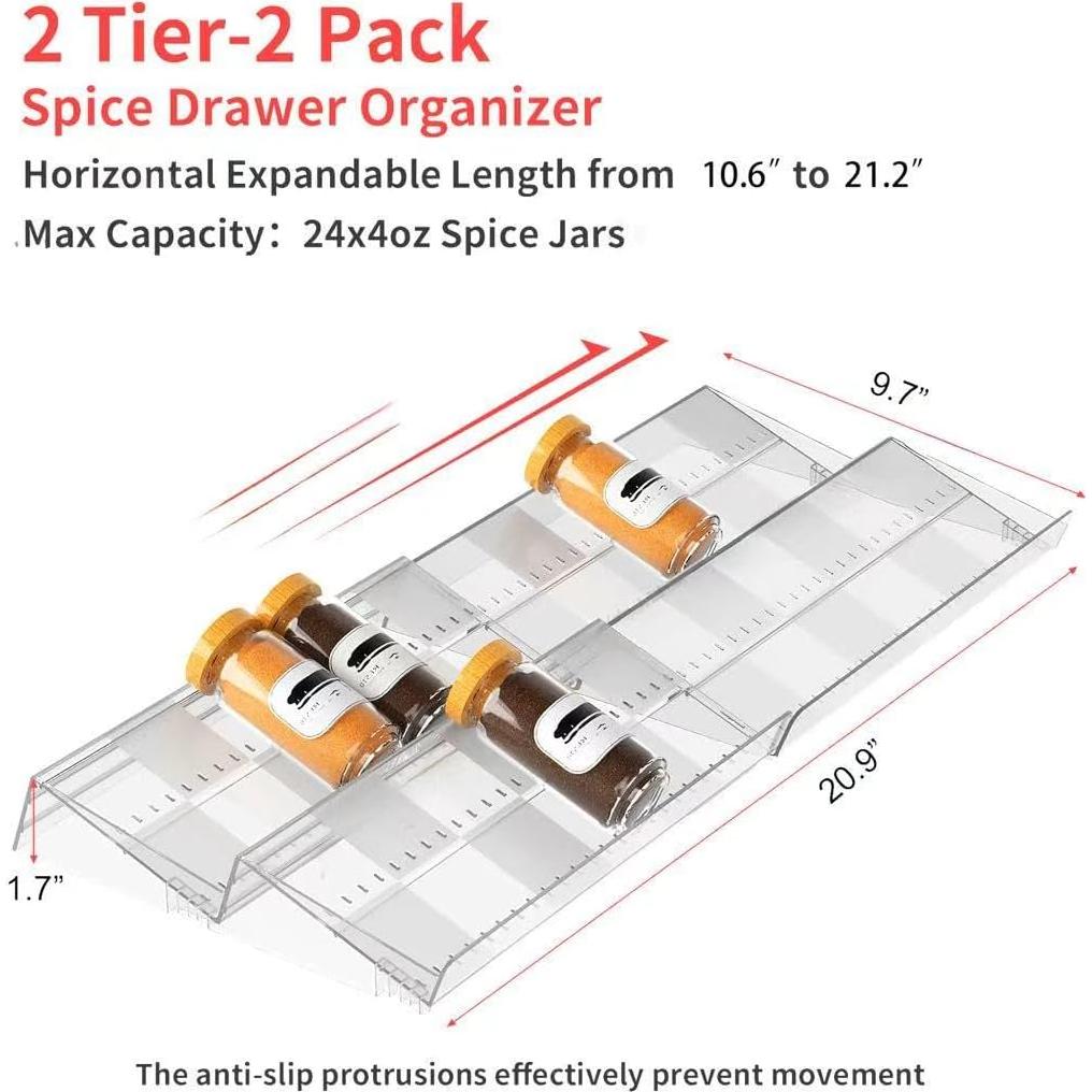 Organizador de Cajón para Especias Baker Boutique 2 Niveles Acrílico
