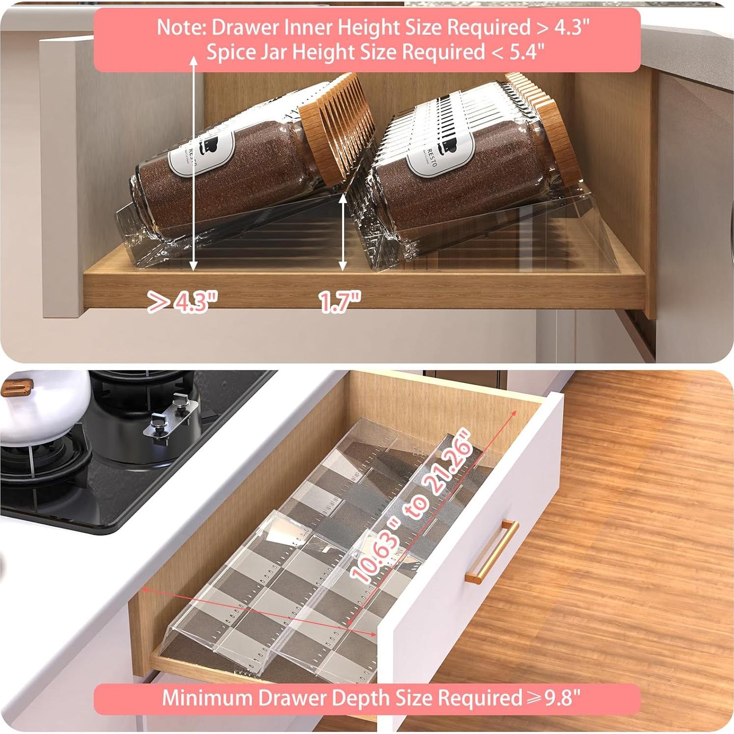 Organizador de Cajón para Especias Baker Boutique 2 Niveles Acrílico