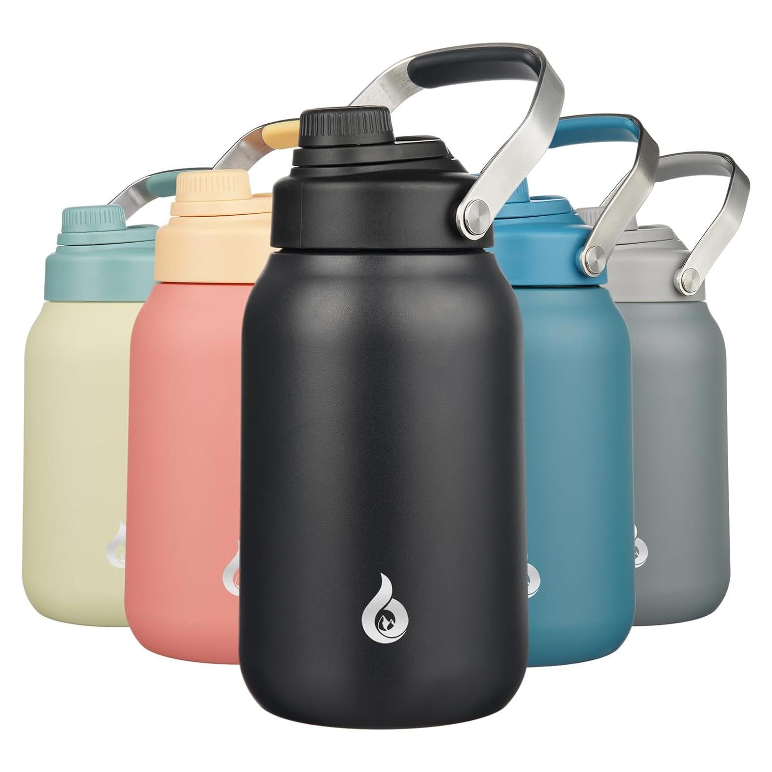 Botella de Agua Aislada BJPKPK 1.89L con Mango Metal Negro