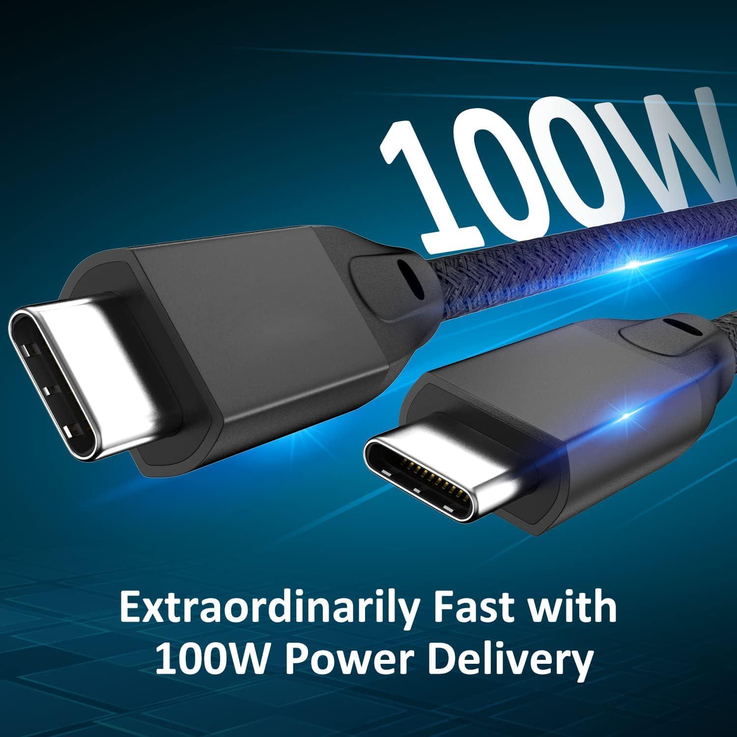 Cable USB C a USB C UseBean 100W 0.18m 2 Paquete 20Gbps 4K