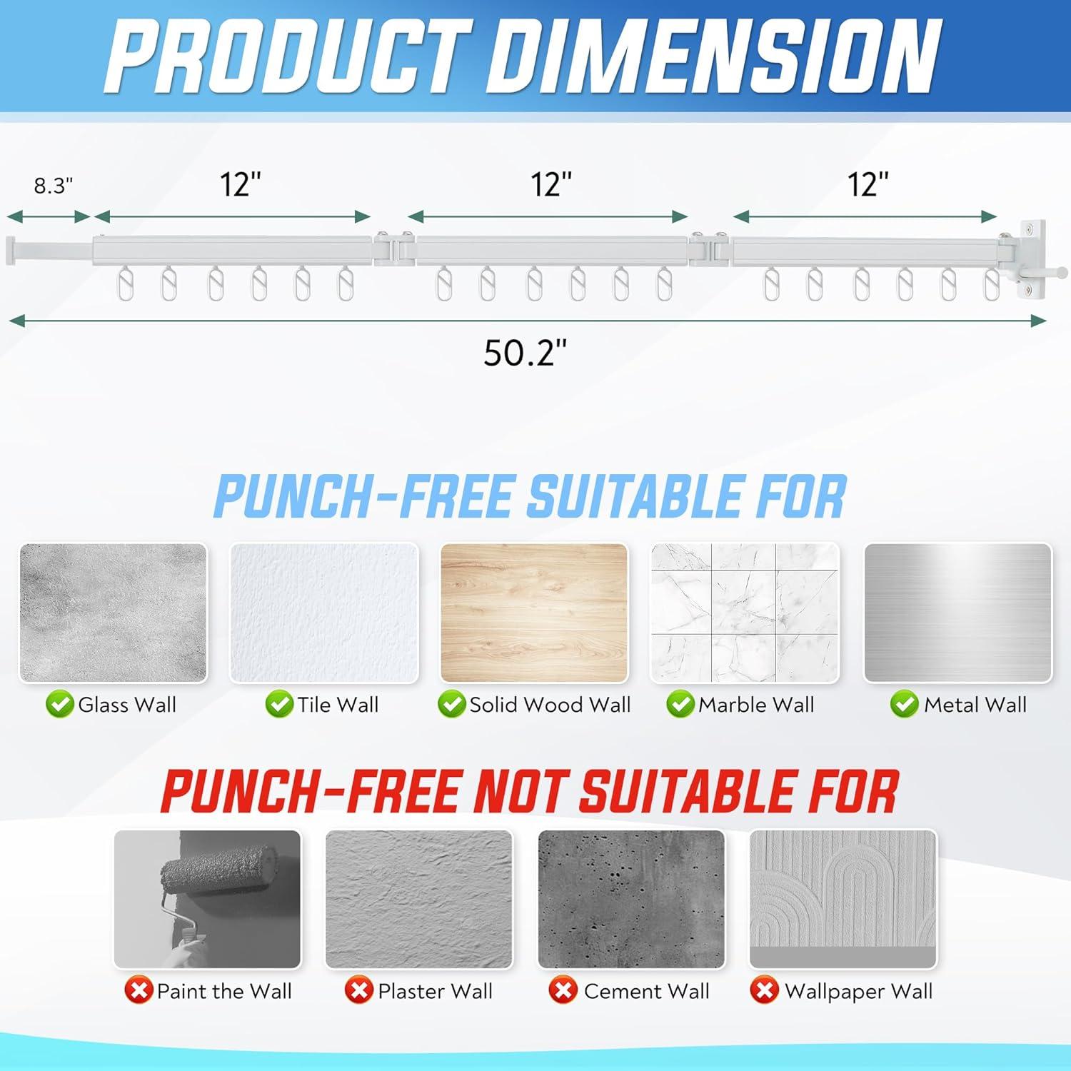 Estante Plegable para Secar Ropa ZOFGENOW 127.5 cm Blanco