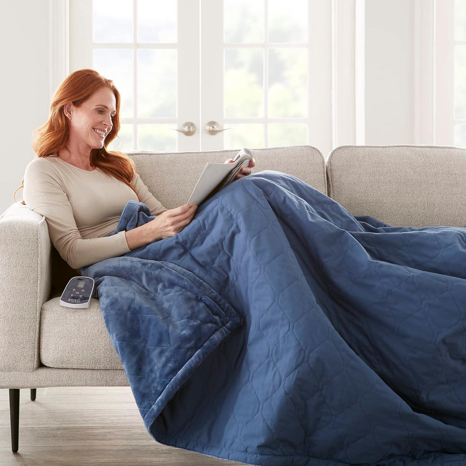 Manta Térmica Eléctrica Shavel 216x168 cm Azul Cadete