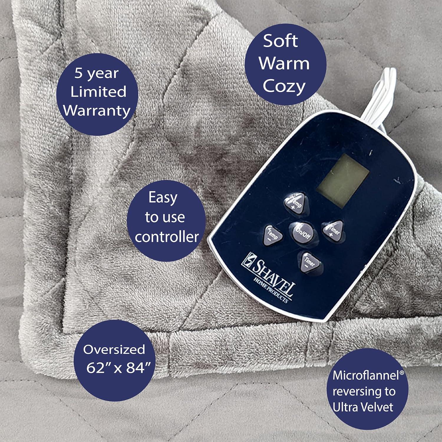 Manta Térmica Eléctrica Shavel 216x168 cm Azul Cadete