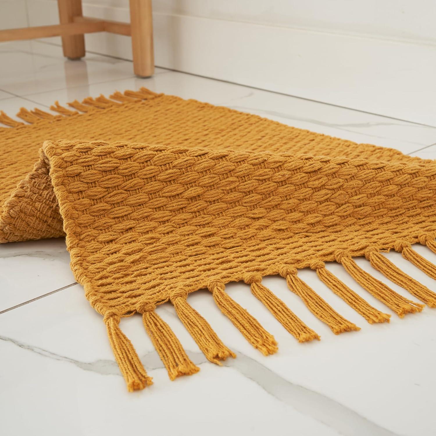 Juego de 2 Alfombrillas de Baño KIBAGA Algodón Boho 96.5x50.8 cm