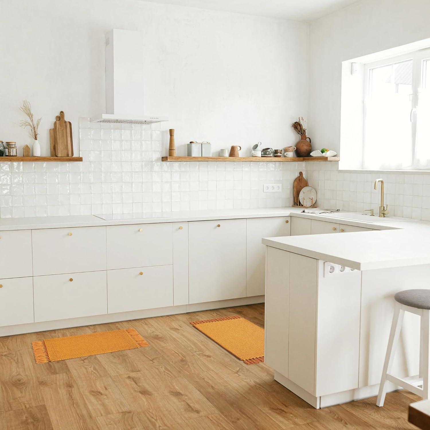 Juego de 2 Alfombrillas de Baño KIBAGA Algodón Boho 96.5x50.8 cm