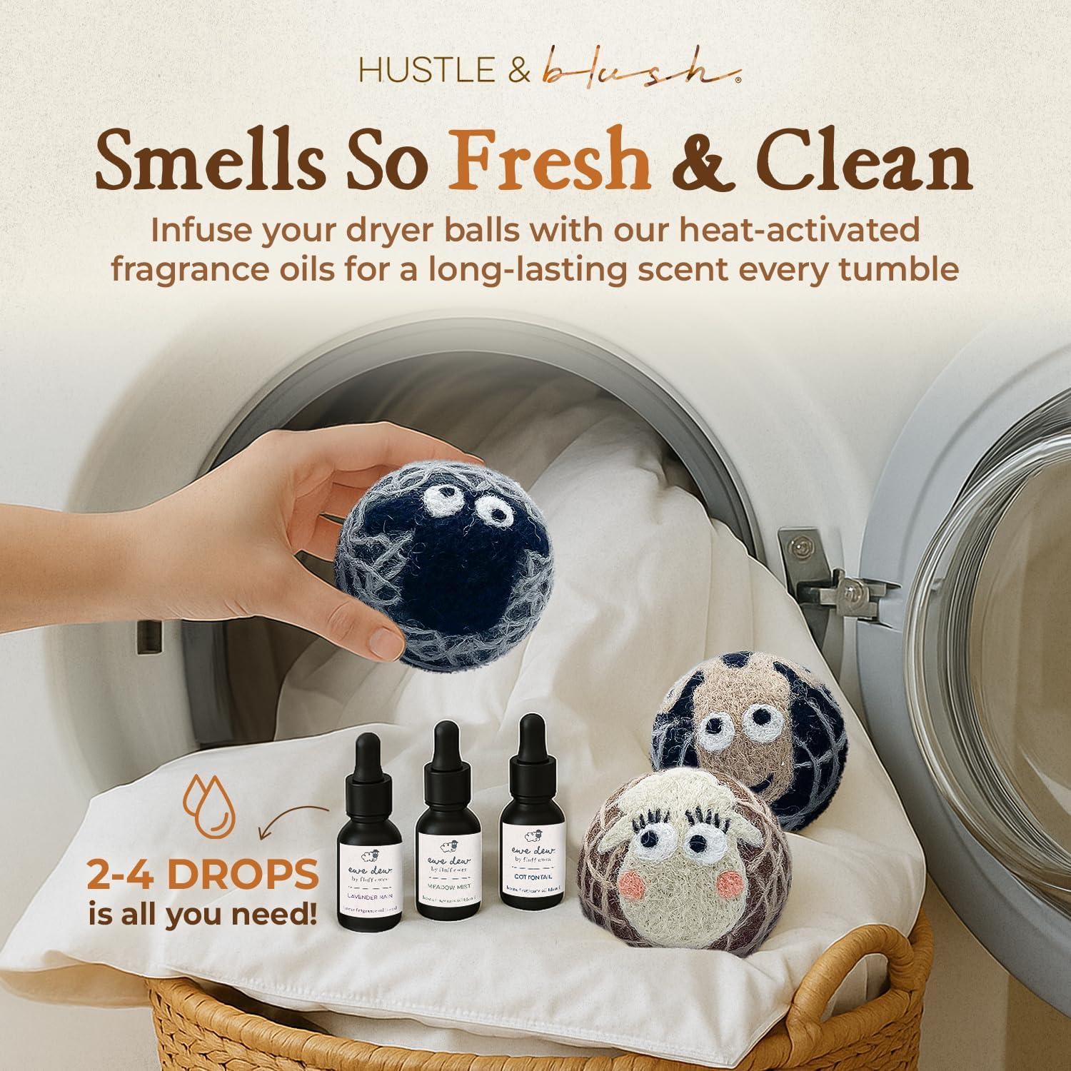 Bolas de Secado de Lana Hustle & Blush 3 Piezas Oscuras