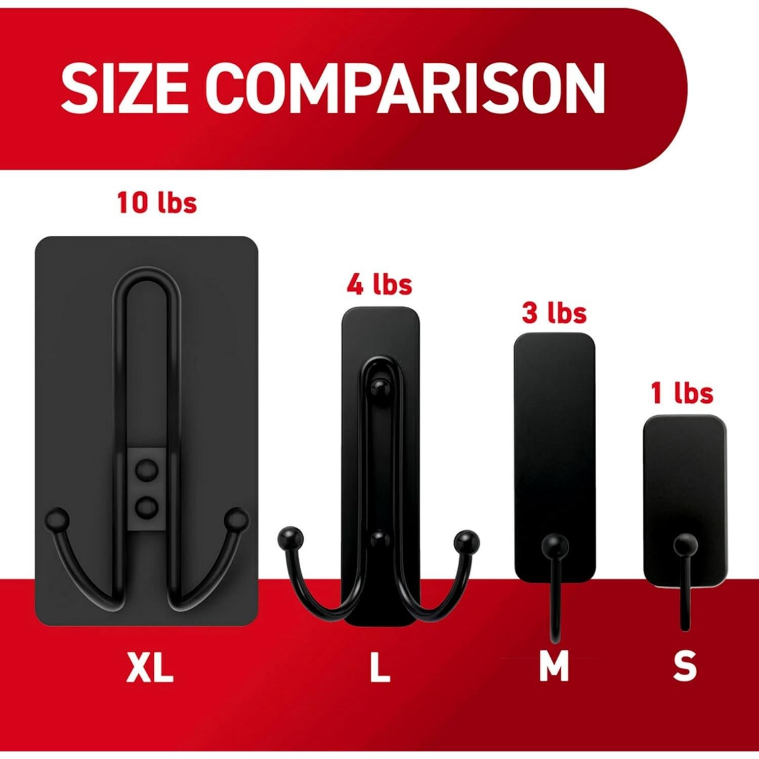 Gancho Triple Negro Mate Command 17038MB-ES, 4.54 kg