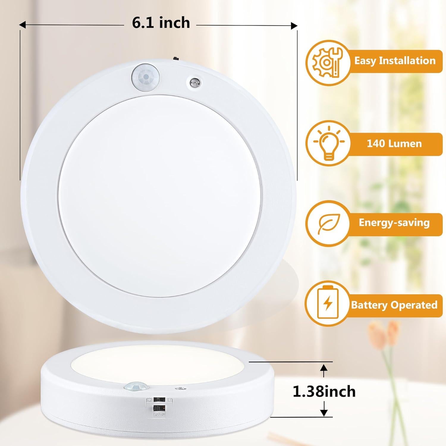 Luz de Techo LED LIT-PaTH 3000K 140 Lúmenes con Sensor