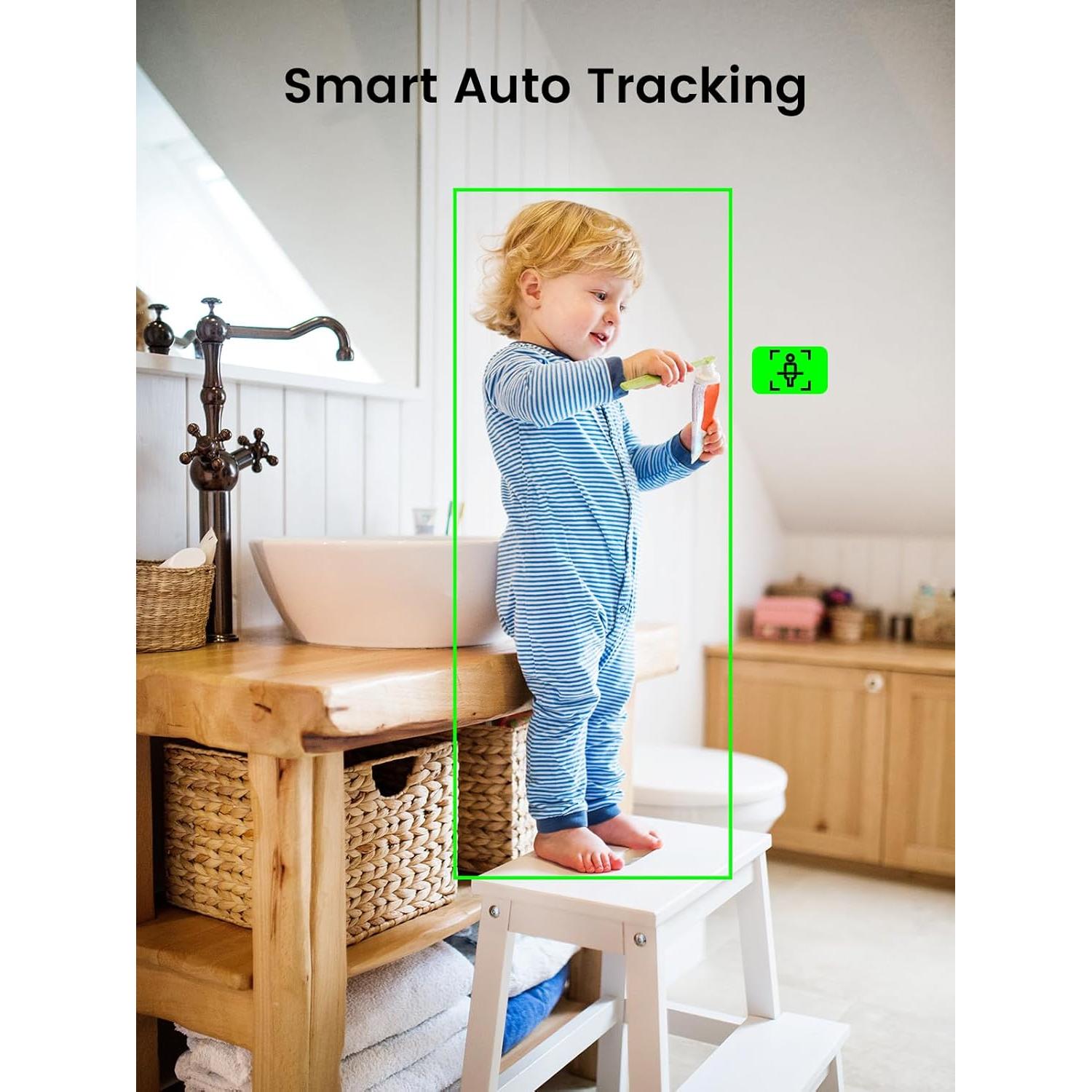 Cámara de Seguridad Interior 2K AKINGUAR Verde 360° Wi-Fi