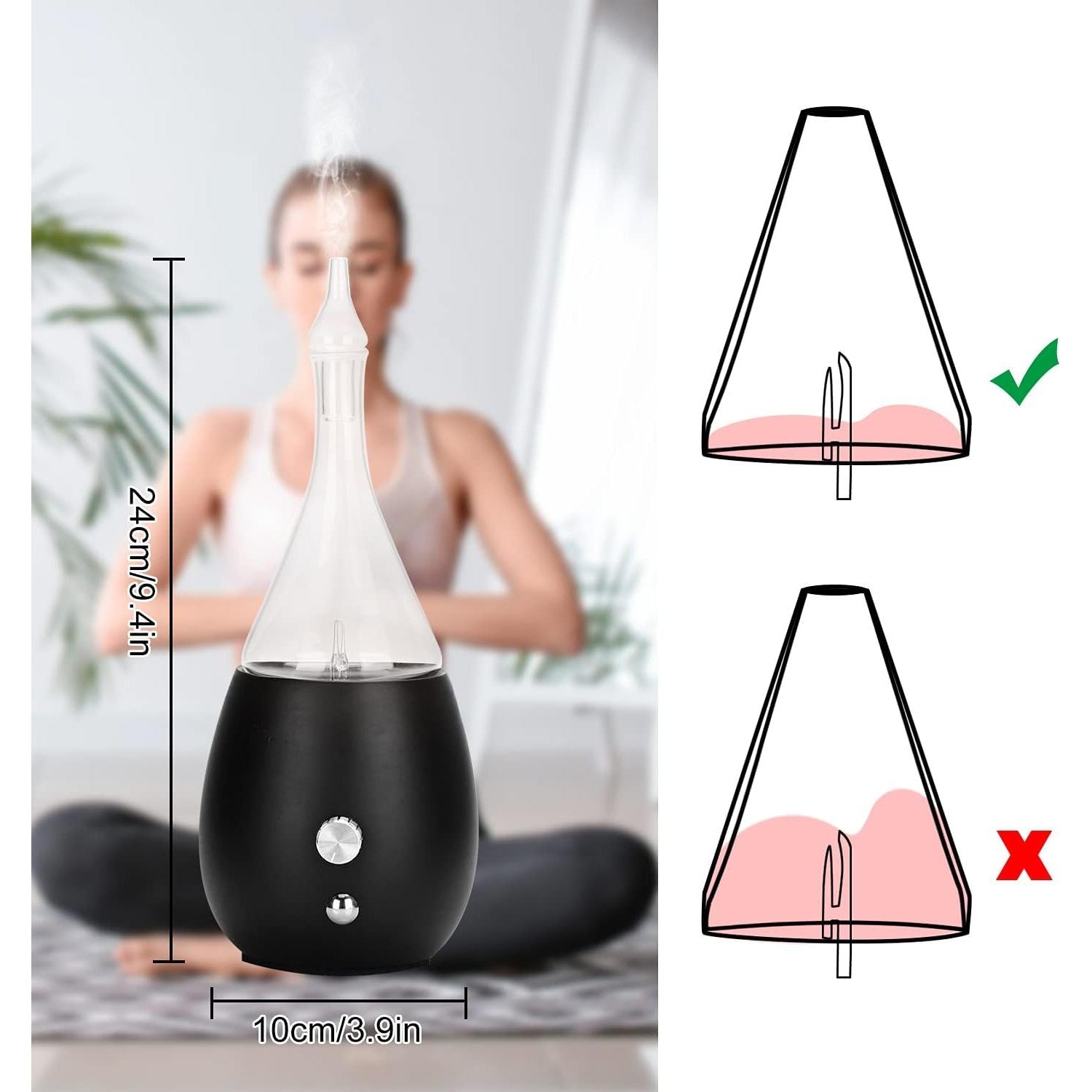 Difusor de Aceite Esencial Lychee de Vidrio y Madera Negro