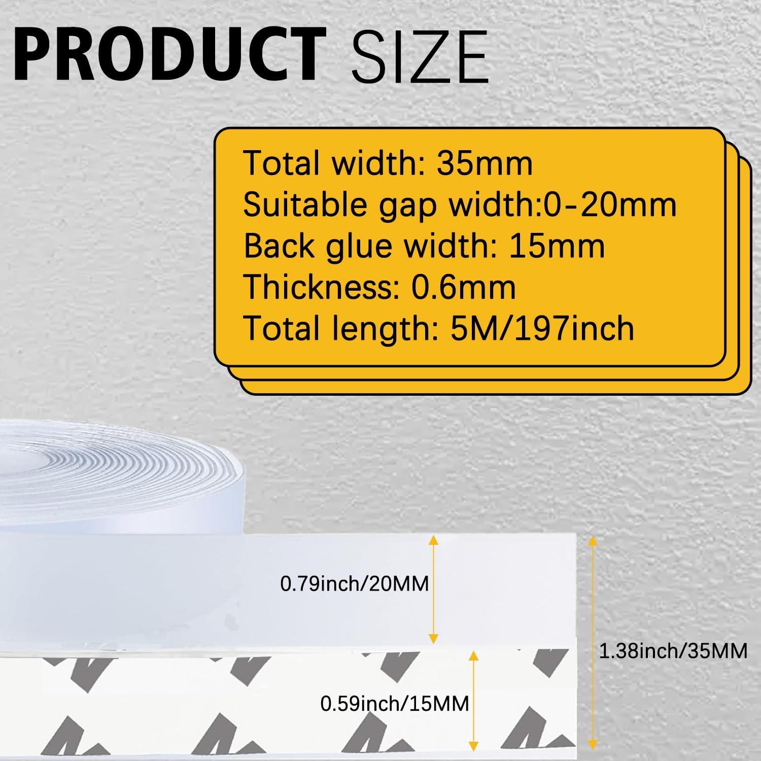 Tira de Sello de Puerta de Silicona WUMUTI 35mm x 5M Transparente