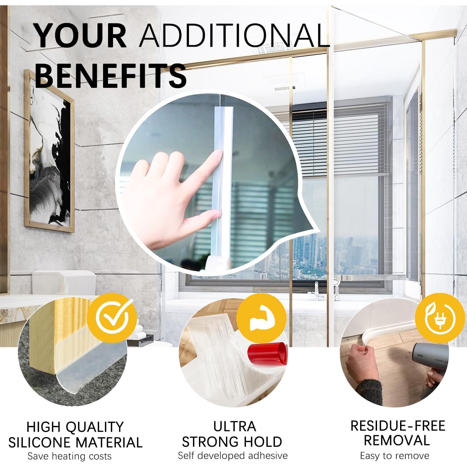 Tira de Sello de Puerta de Silicona WUMUTI 35mm x 5M Transparente