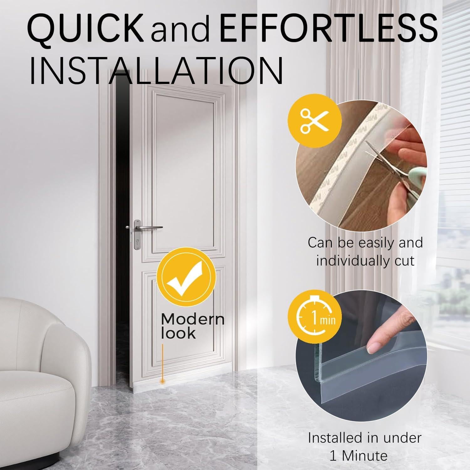 Tira de Sello de Puerta de Silicona WUMUTI 35mm x 5M Transparente