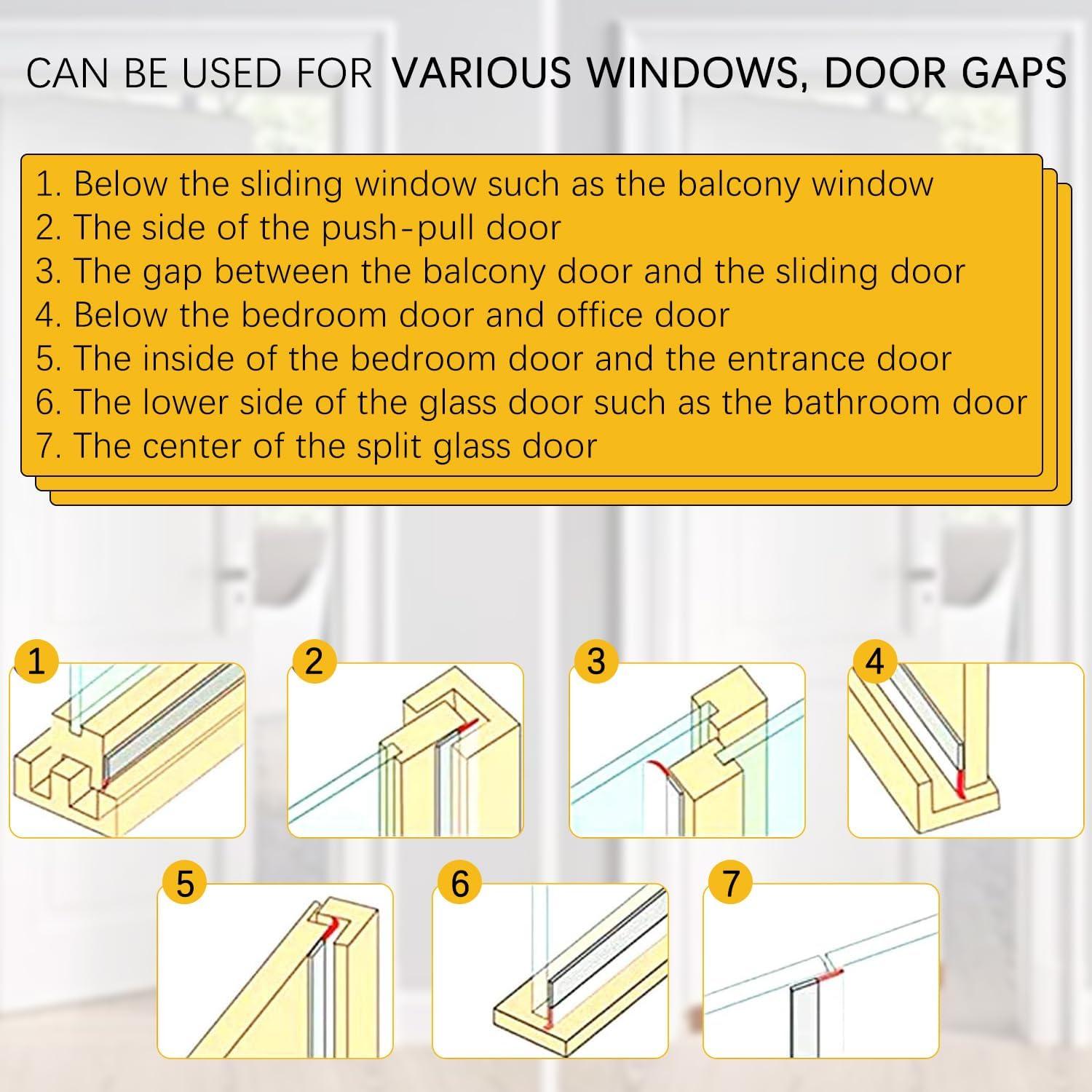 Tira de Sello de Puerta de Silicona WUMUTI 35mm x 5M Transparente