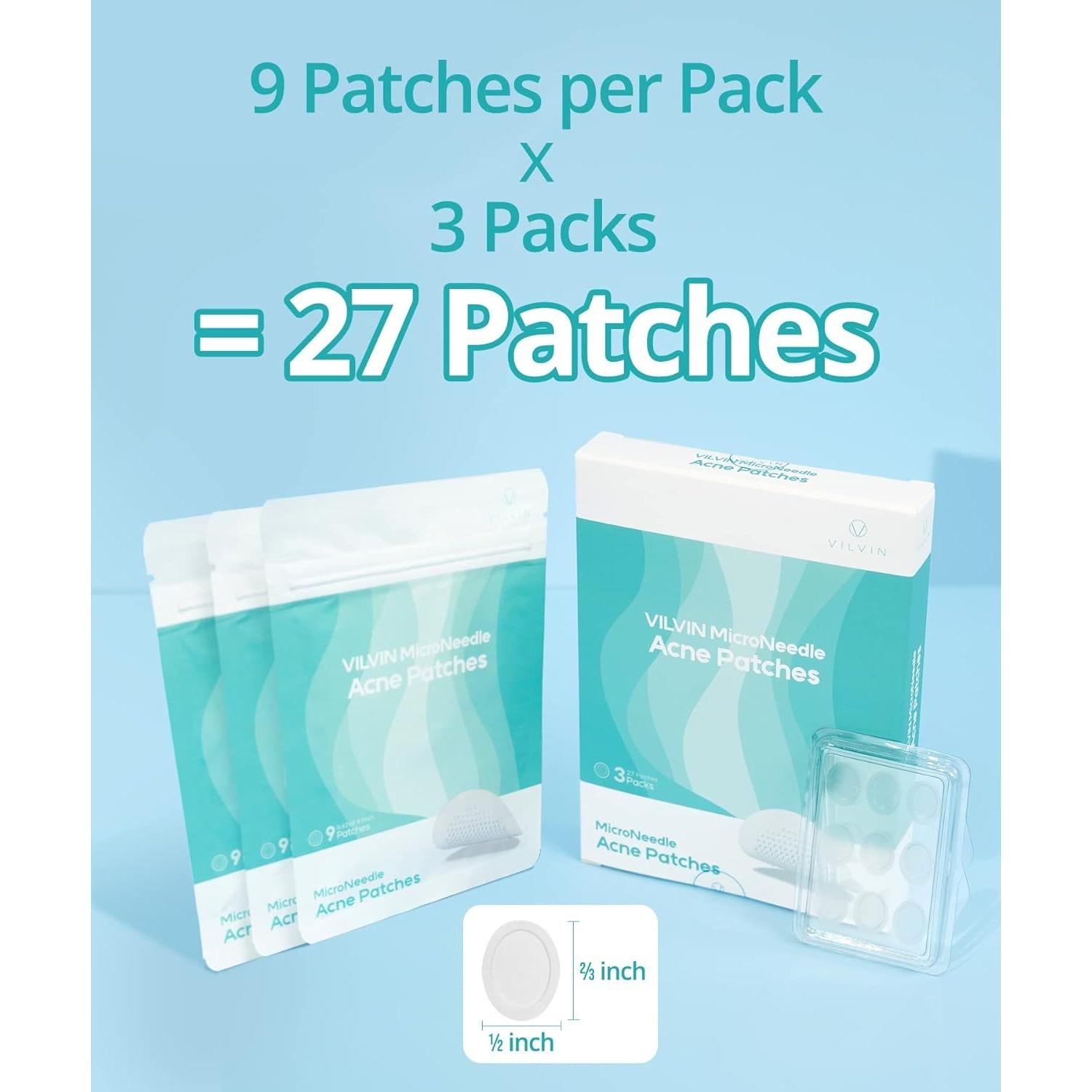 Parches de Acné Microdart VILVIN - 18 Parches Hidrocoloides