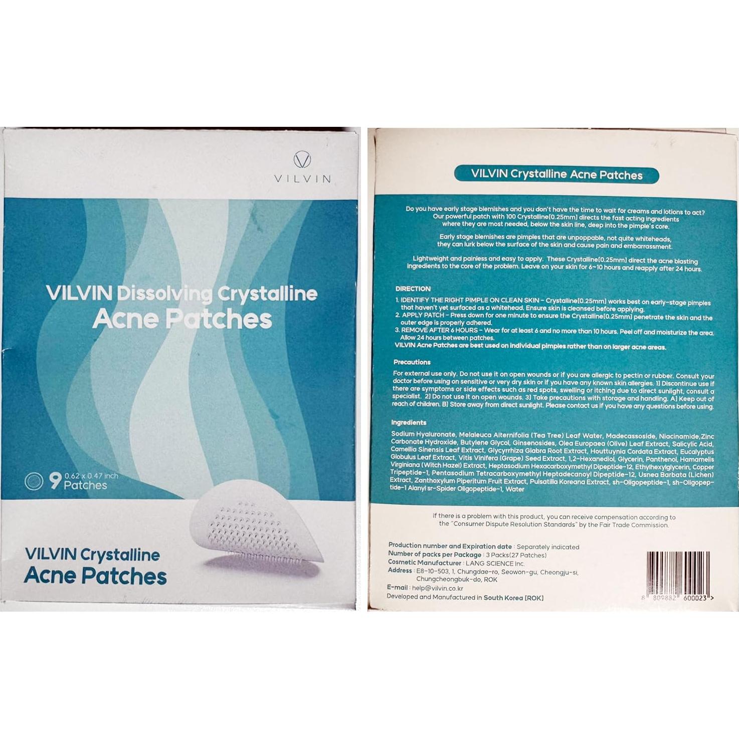 Parches de Acné Microdart VILVIN - 18 Parches Hidrocoloides