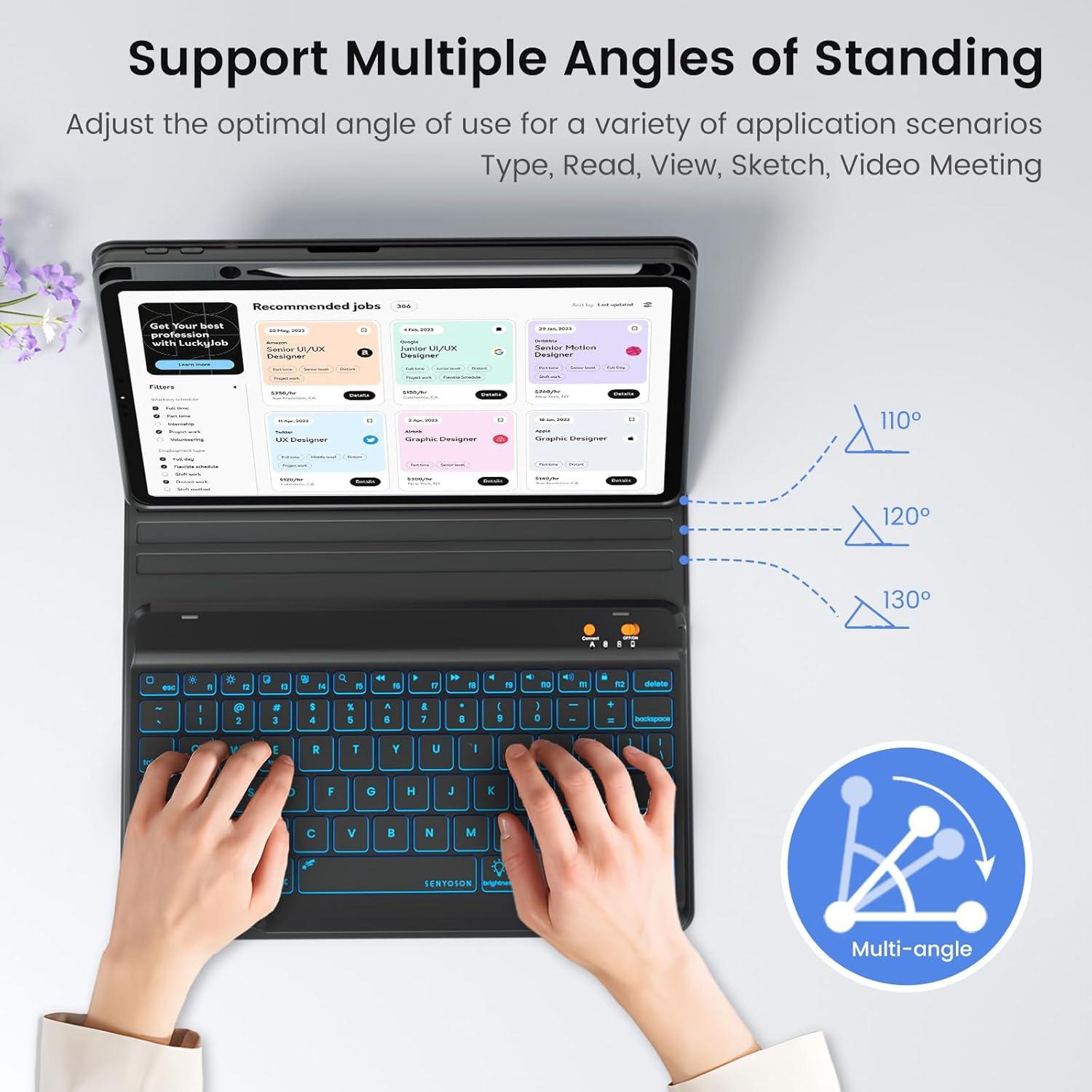 Funda de Teclado para iPad Pro 12.9" BLUTLOTUS con Soporte