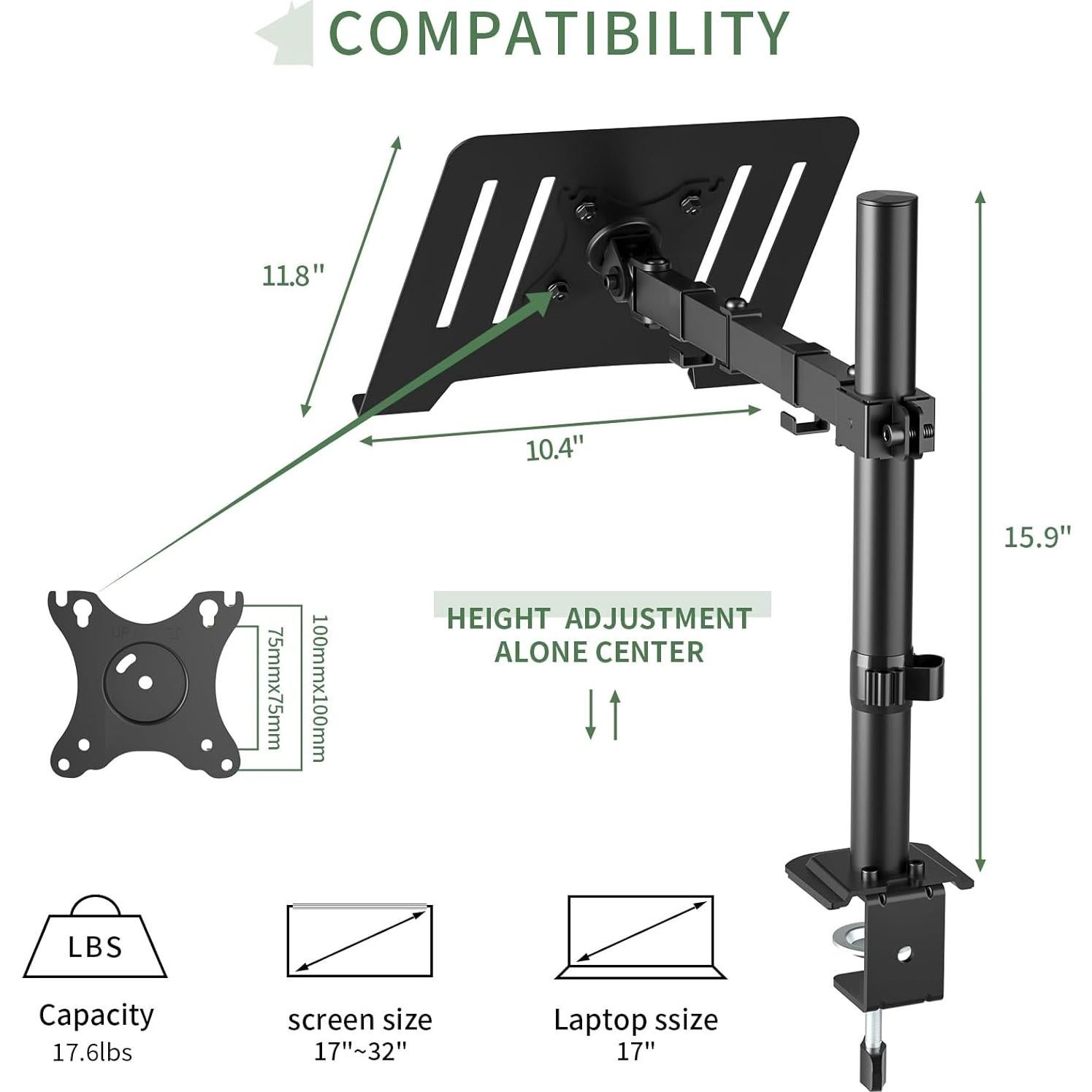 Soporte de Escritorio para Laptop UPGRAVITY Negro Ajustable