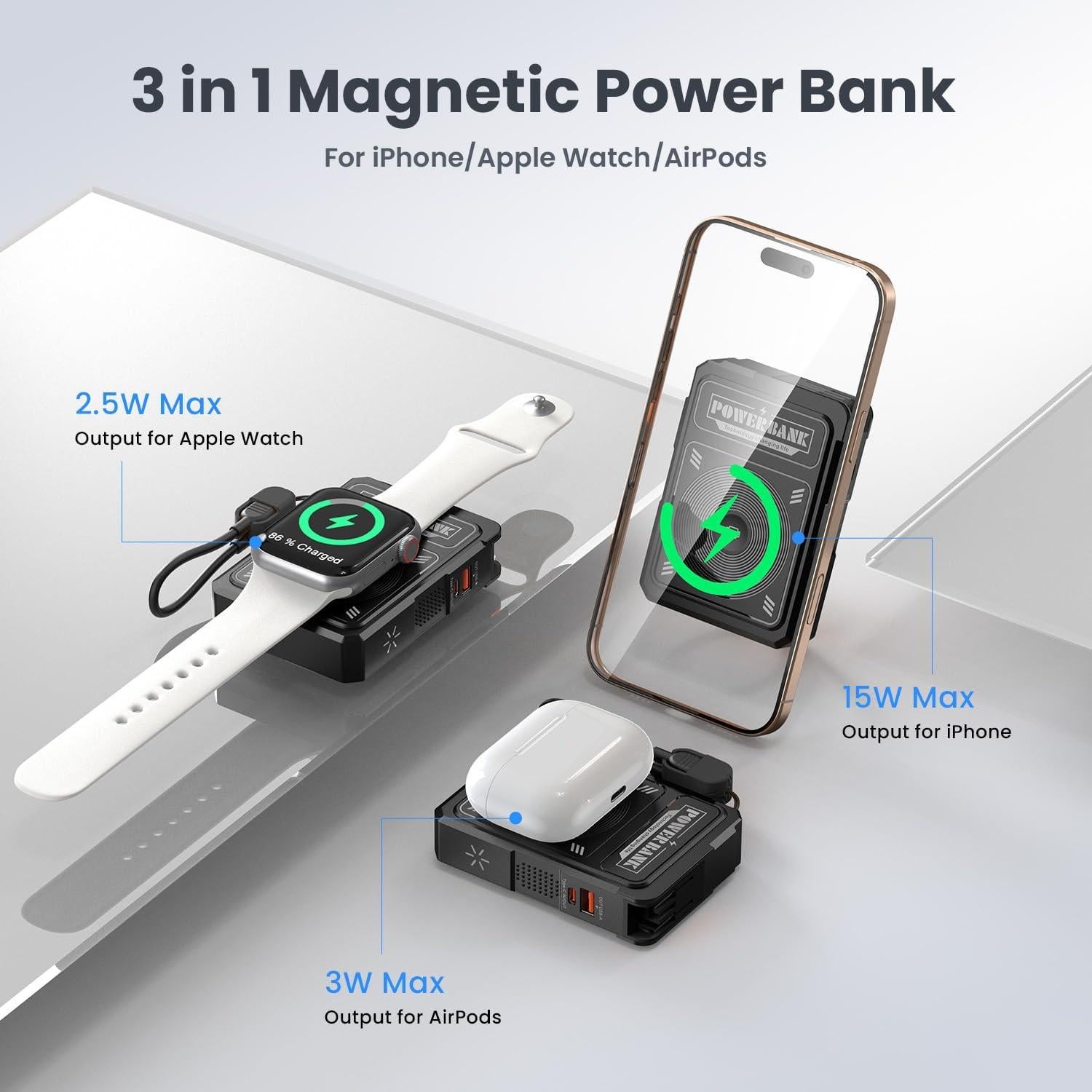 Banco de Poder Magnético 10000mAh Dongguan Q7 Carga Rápida