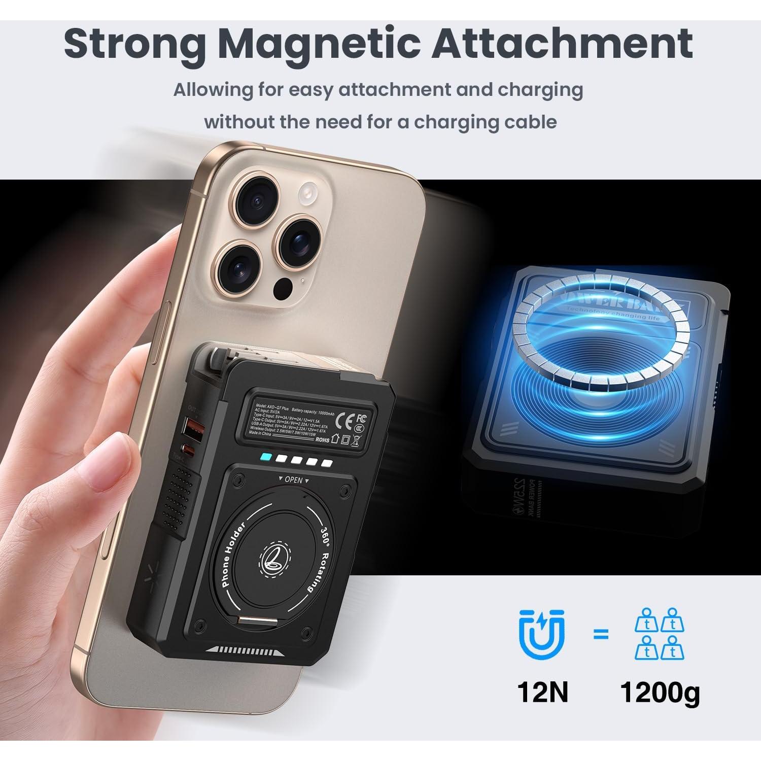 Banco de Poder Magnético 10000mAh Dongguan Q7 Carga Rápida