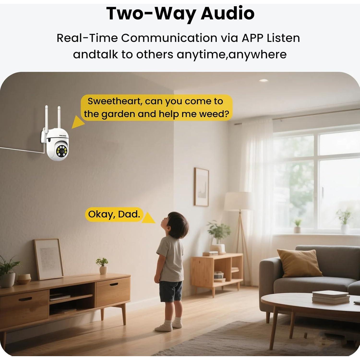 Cámara de Seguridad Inalámbrica EKOLVOSK QD4 HD 2.5K