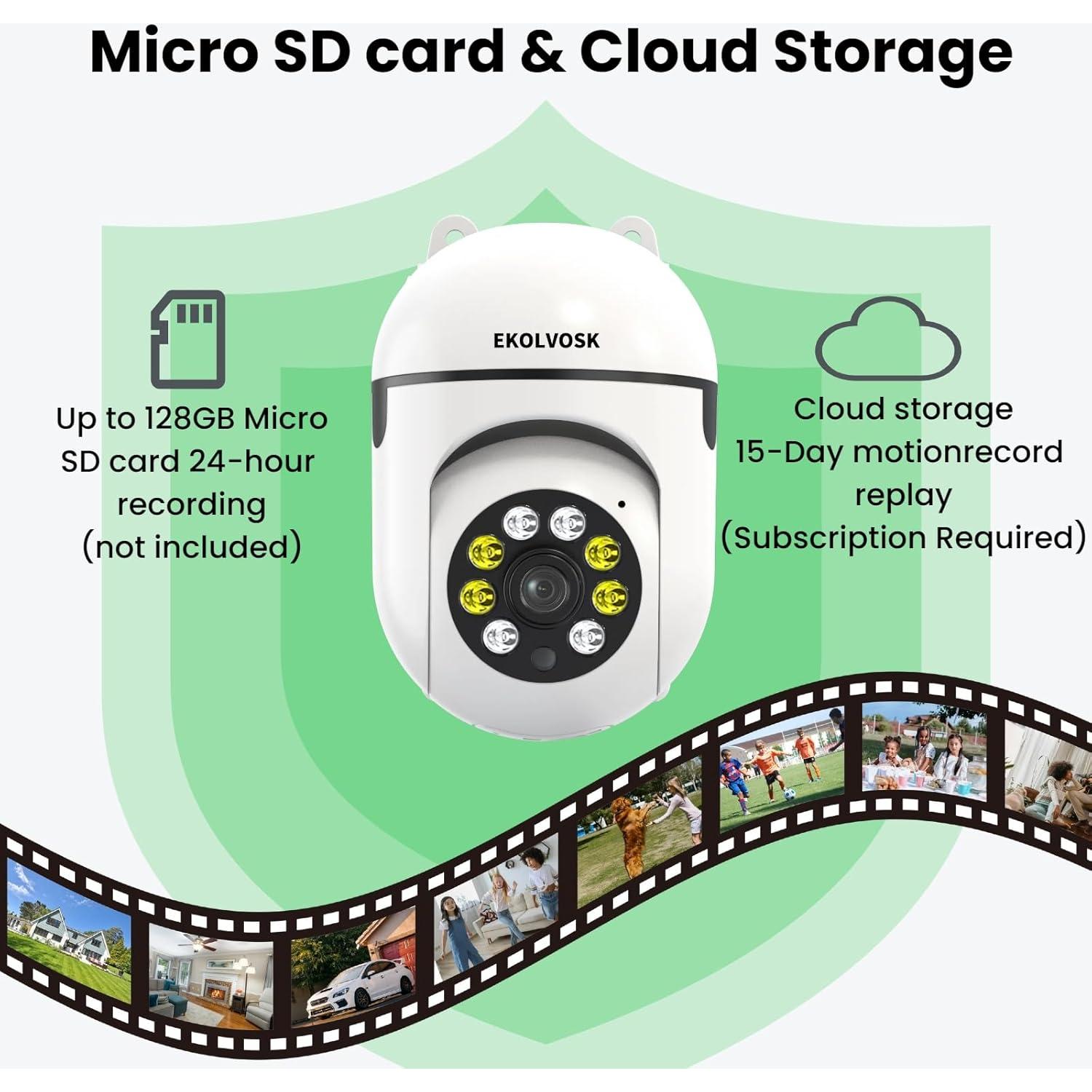Cámara de Seguridad Inalámbrica EKOLVOSK QD4 HD 2.5K