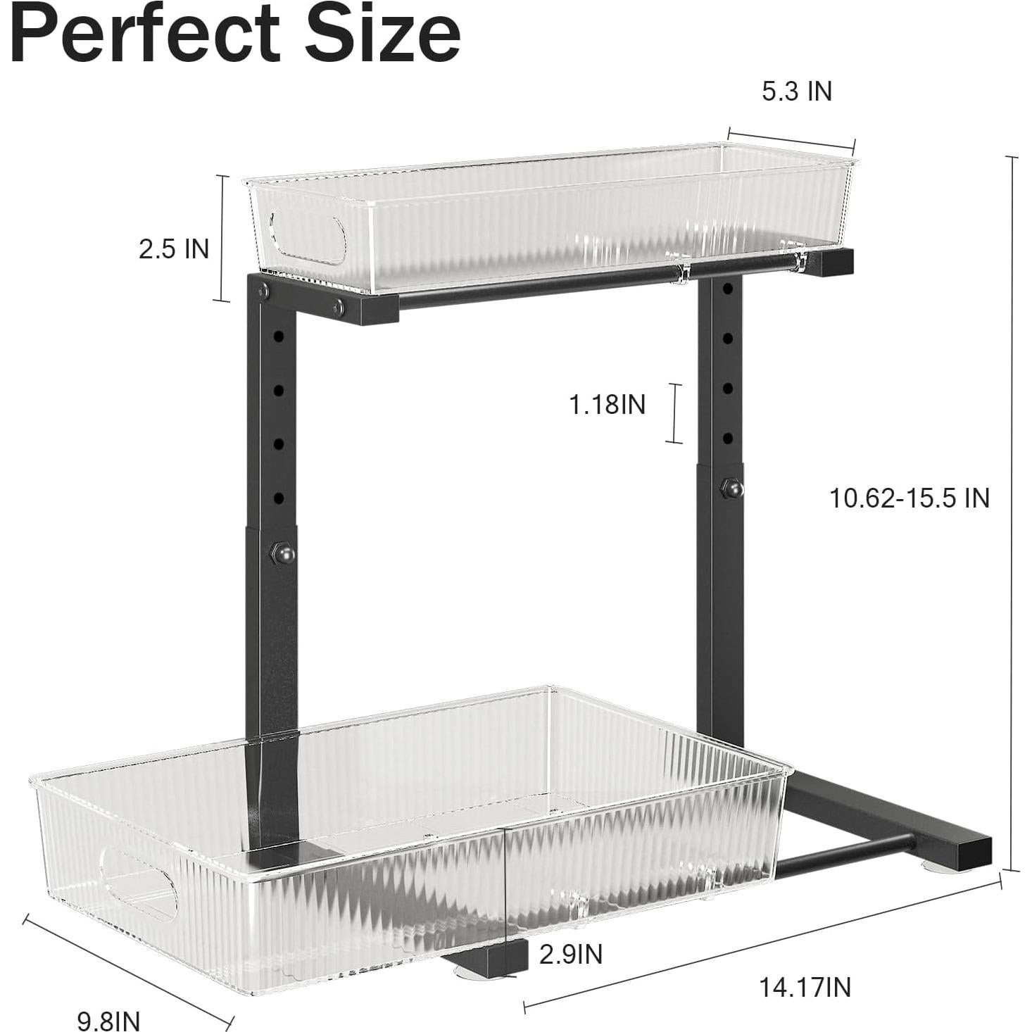 Organizador de Acrílico Bajo Fregadero Biboraya 2 Niveles Ajustable