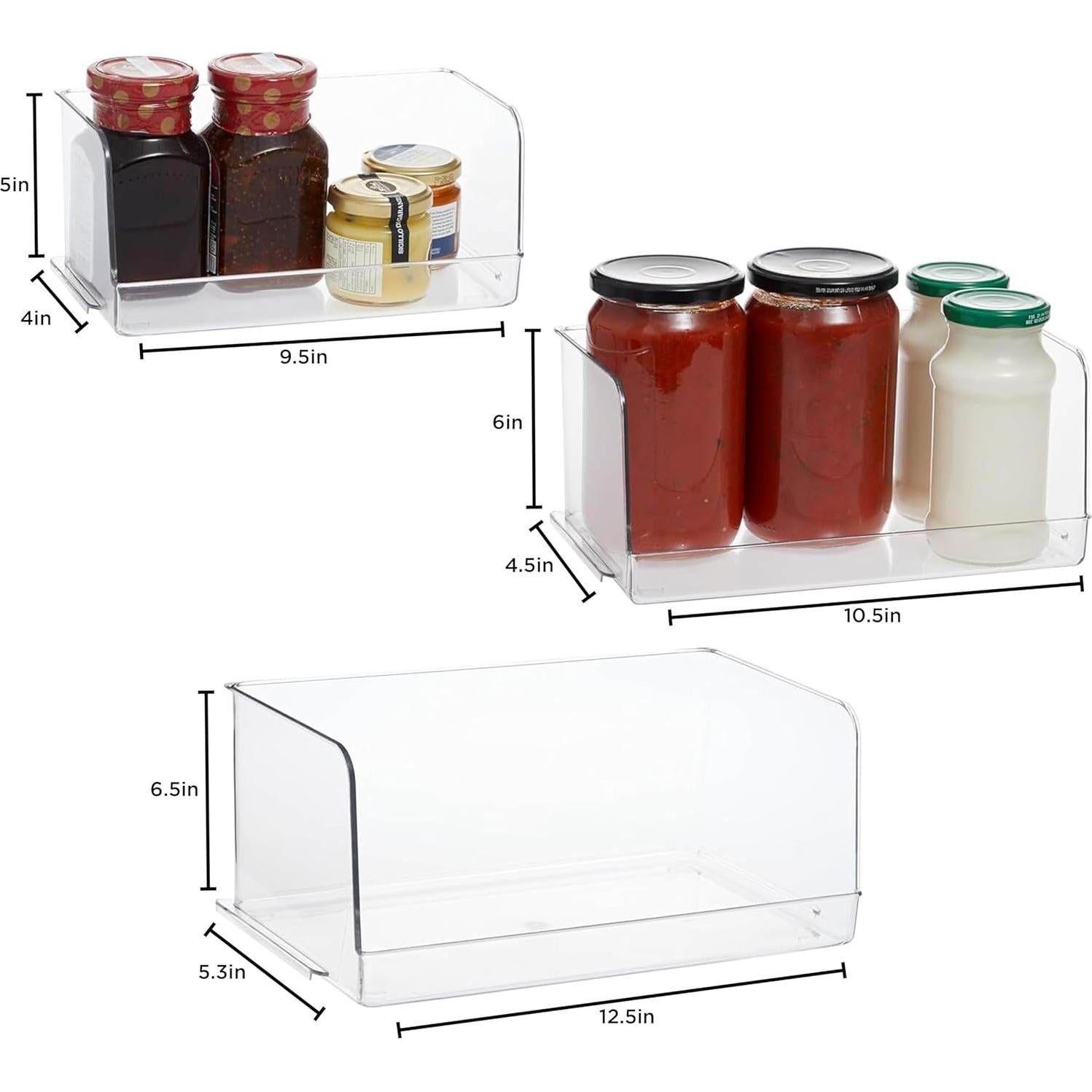 Bins Organizadores Transparentes SIMPLEMADE - Paquete de 3