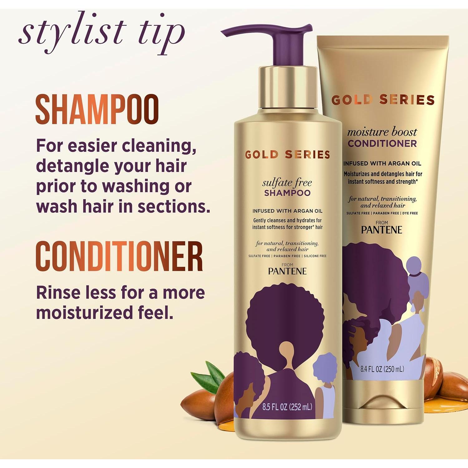 Kit Champú y Acondicionador Sin Sulfatos Pantene 500 ml Aceite Argán