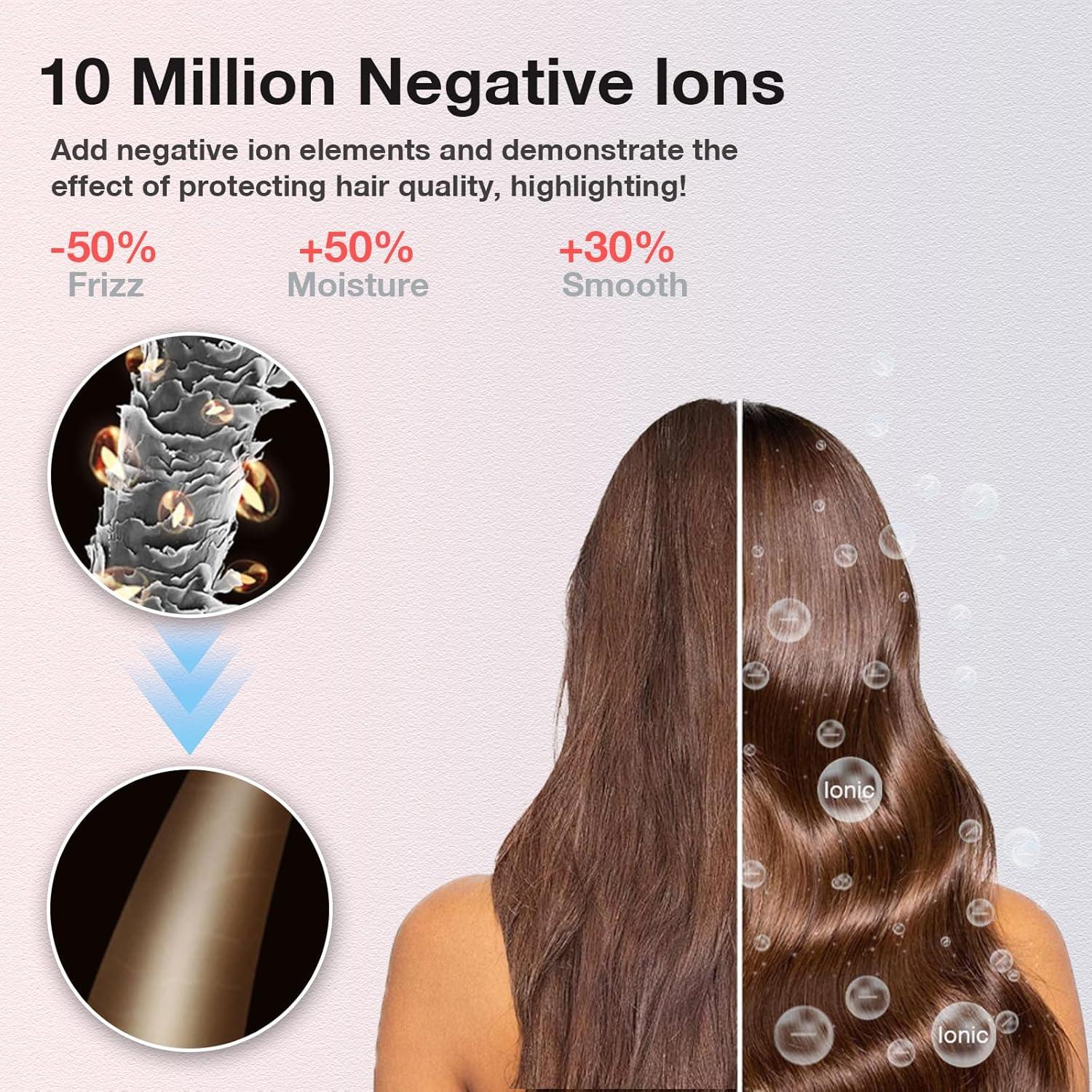 Rizador Automático de Cabello Ancuree Gris, Anti-Enredos, 3 Temperaturas