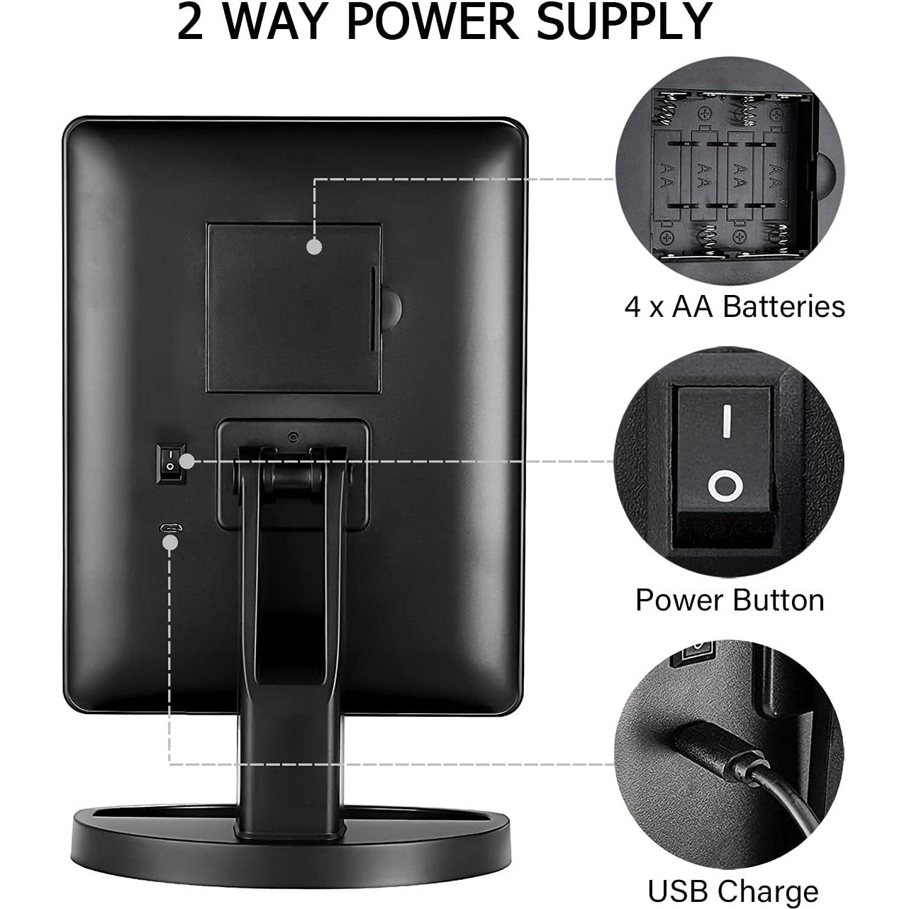 Espejo de Maquillaje Iluminado KOOKIN 26.67x16.26cm LED Ajustable