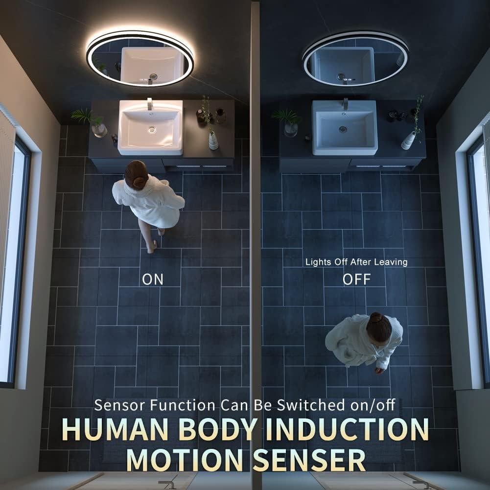 Espejo LED Redondo Ganpe 60x60cm Sensor Cuerpo Humano IP44