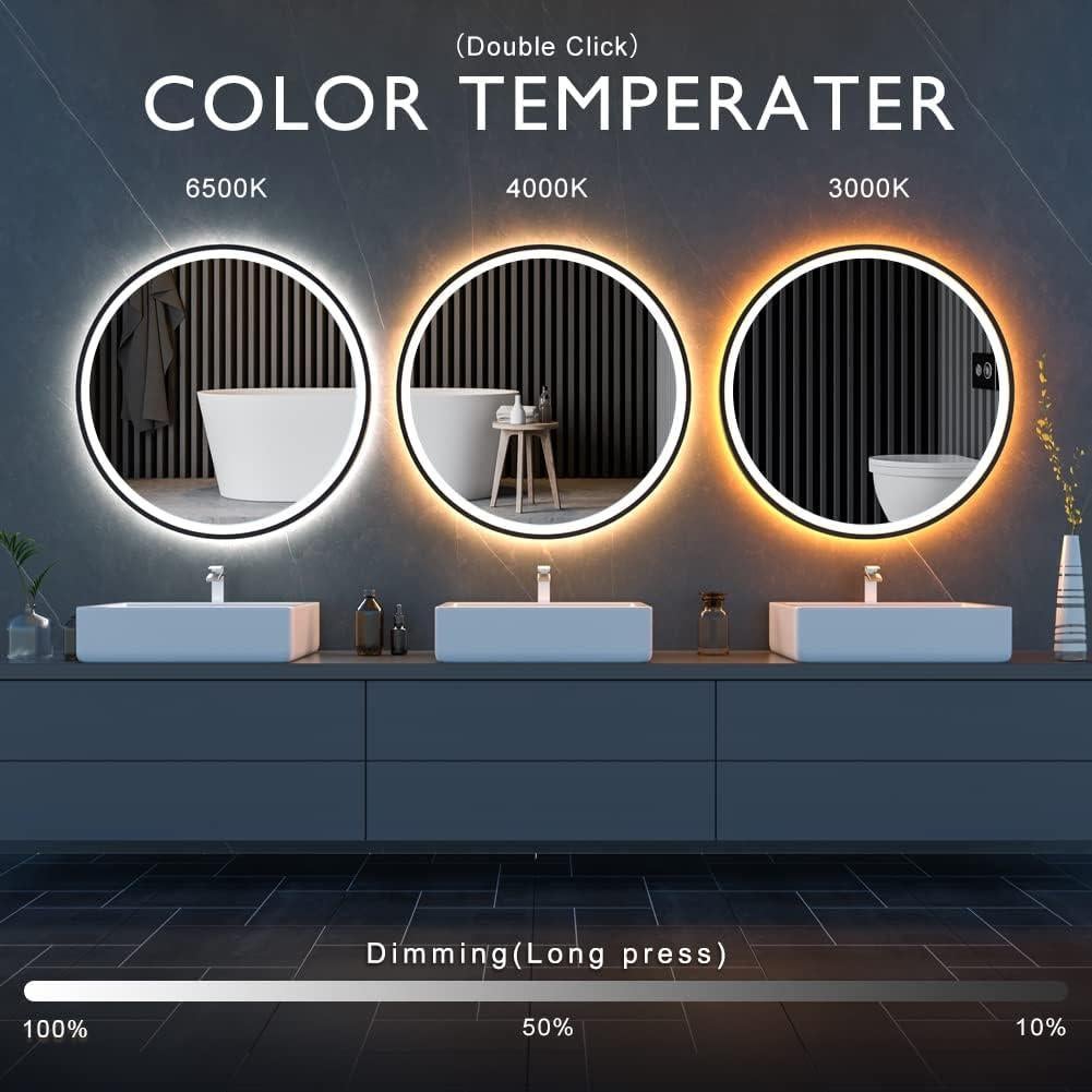 Espejo LED Redondo Ganpe 60x60cm Sensor Cuerpo Humano IP44