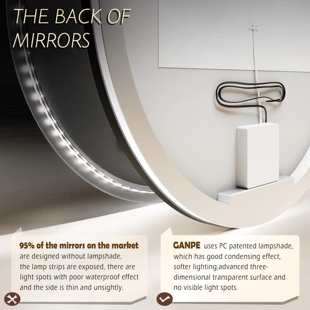 Espejo LED Redondo Ganpe 60x60cm Sensor Cuerpo Humano IP44