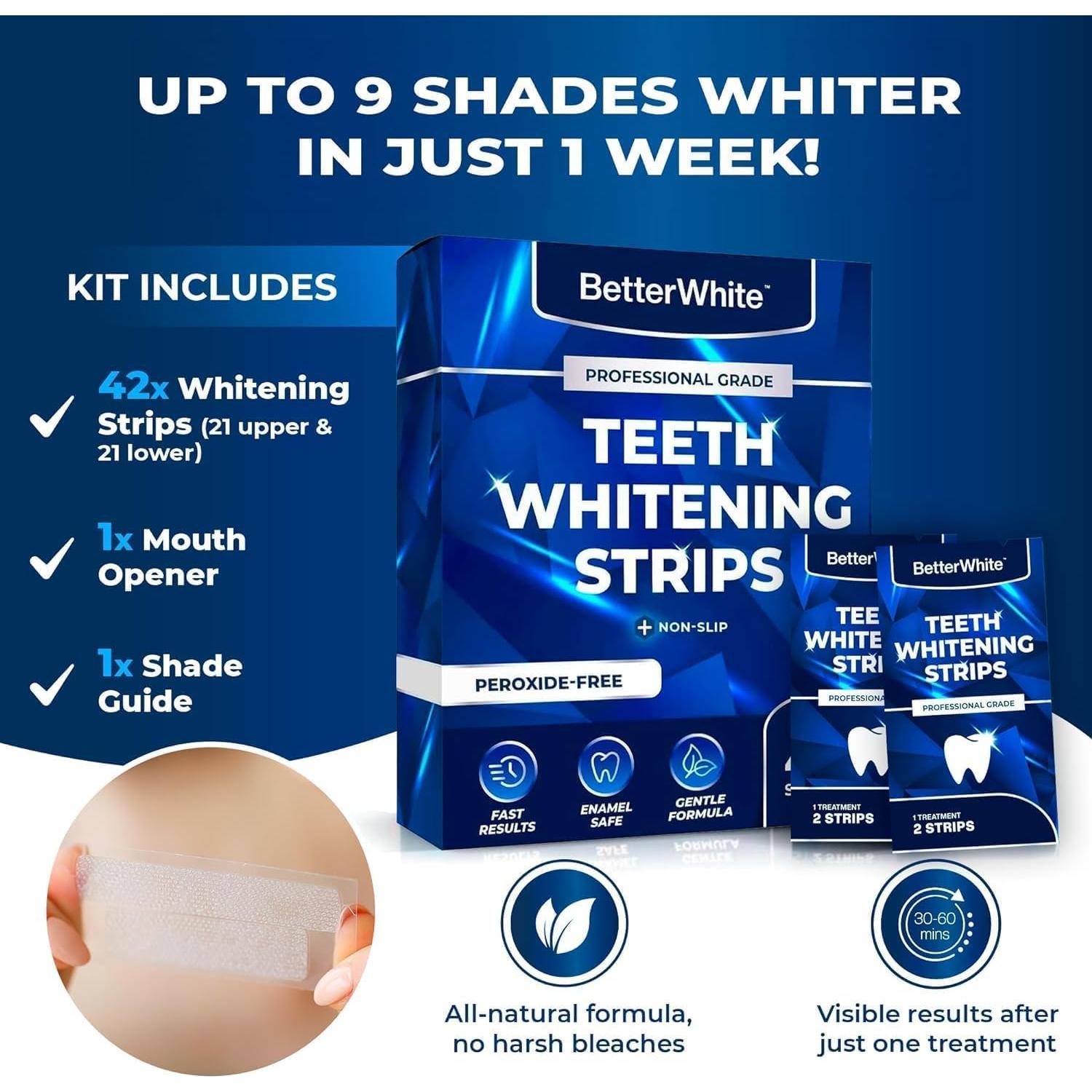 Tiras de Blanqueamiento Dental BetterWhite - 14 Tiras Naturales