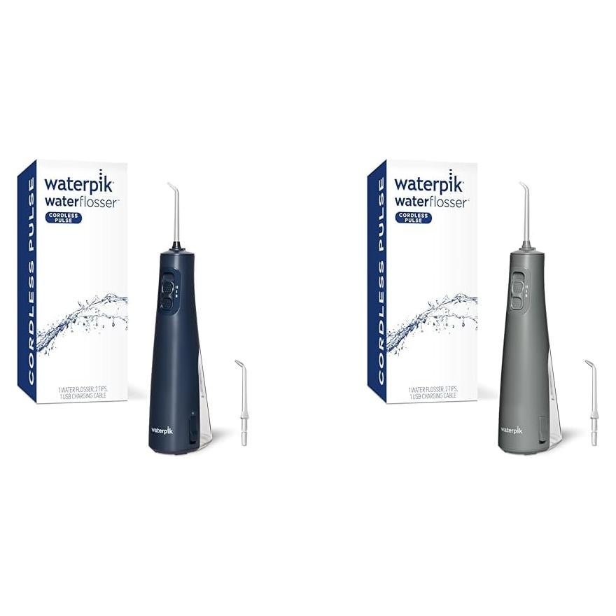 Irrigador Bucal Portátil Waterpik Cordless Pulse WF-20 Azul y Gris