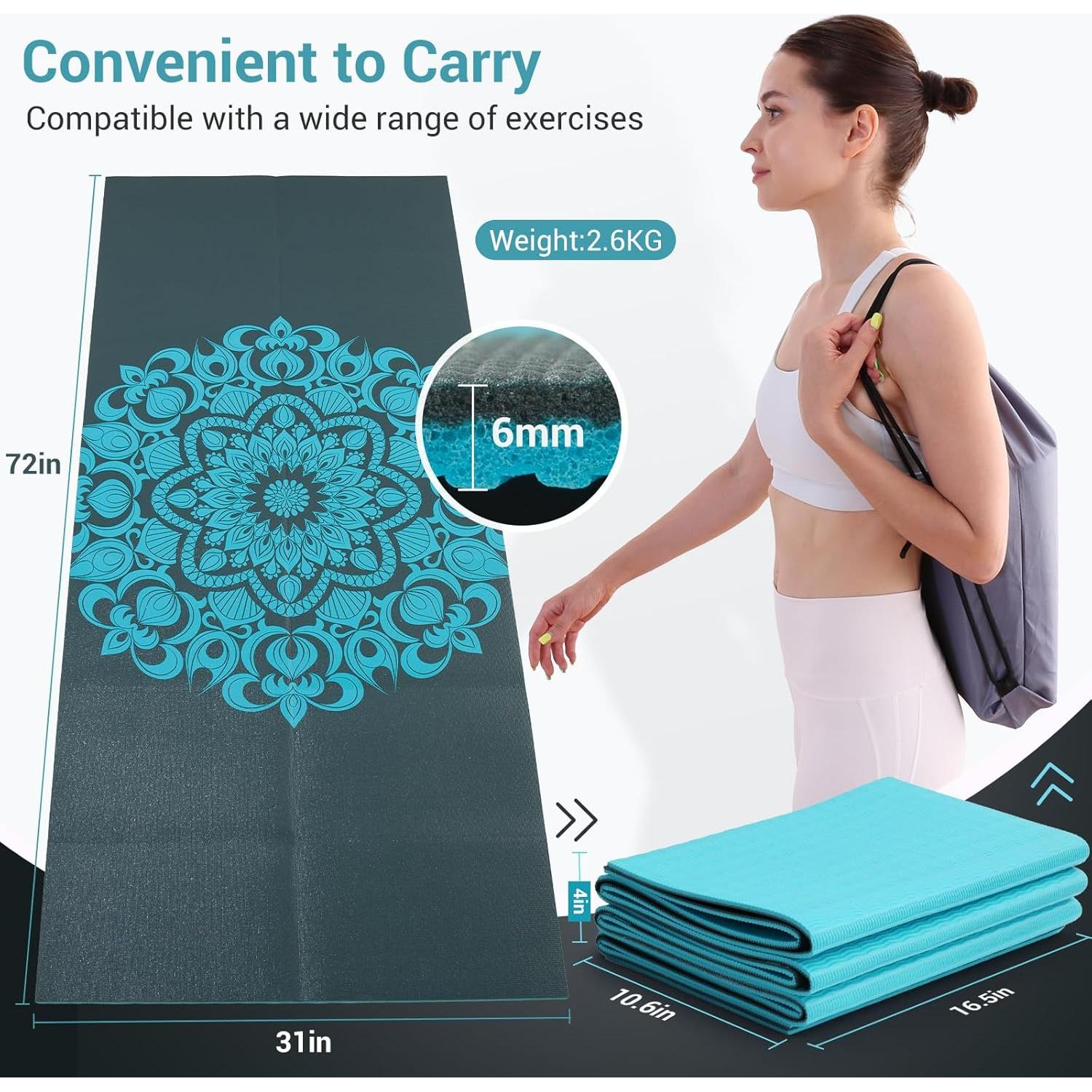 Esteras de Yoga Plegables Avoalre 183x81cm Ecológicas Antideslizantes