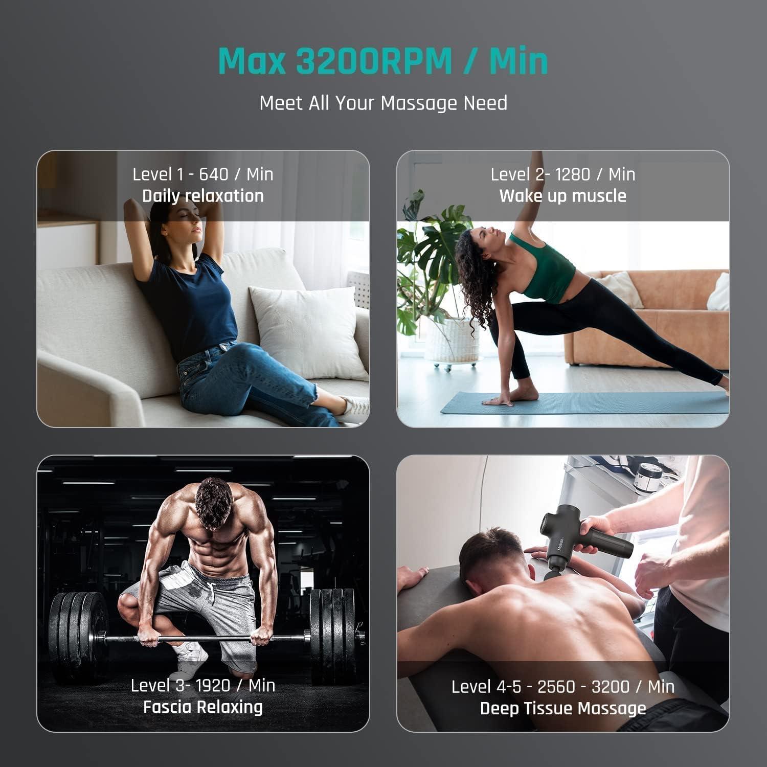 Pistola de Masaje Mebak 3 Profesional 7 Cabezas 0.79 kg