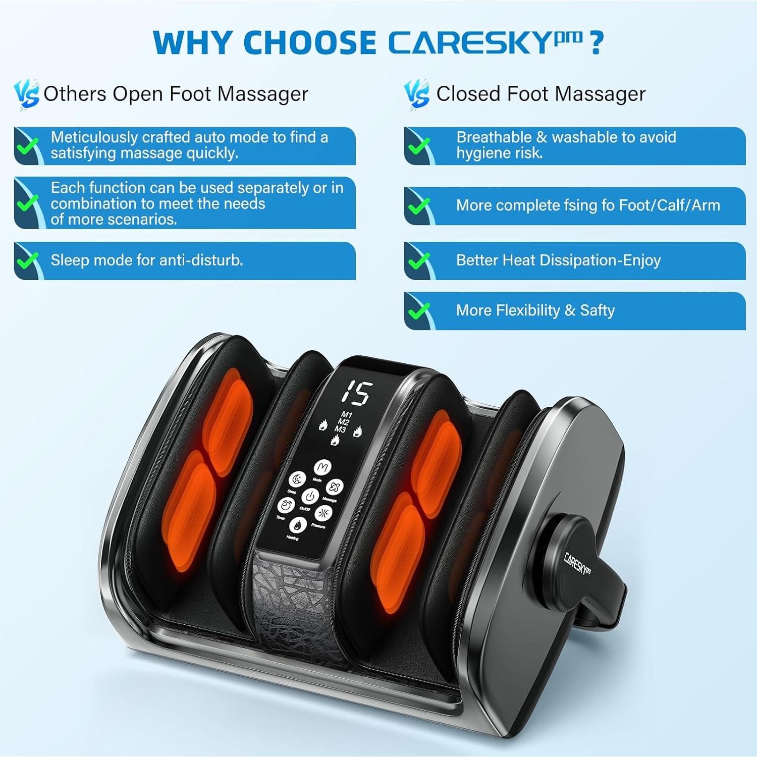 Masajeador de Pies Shiatsu CARESKYpro FM901 con Calor