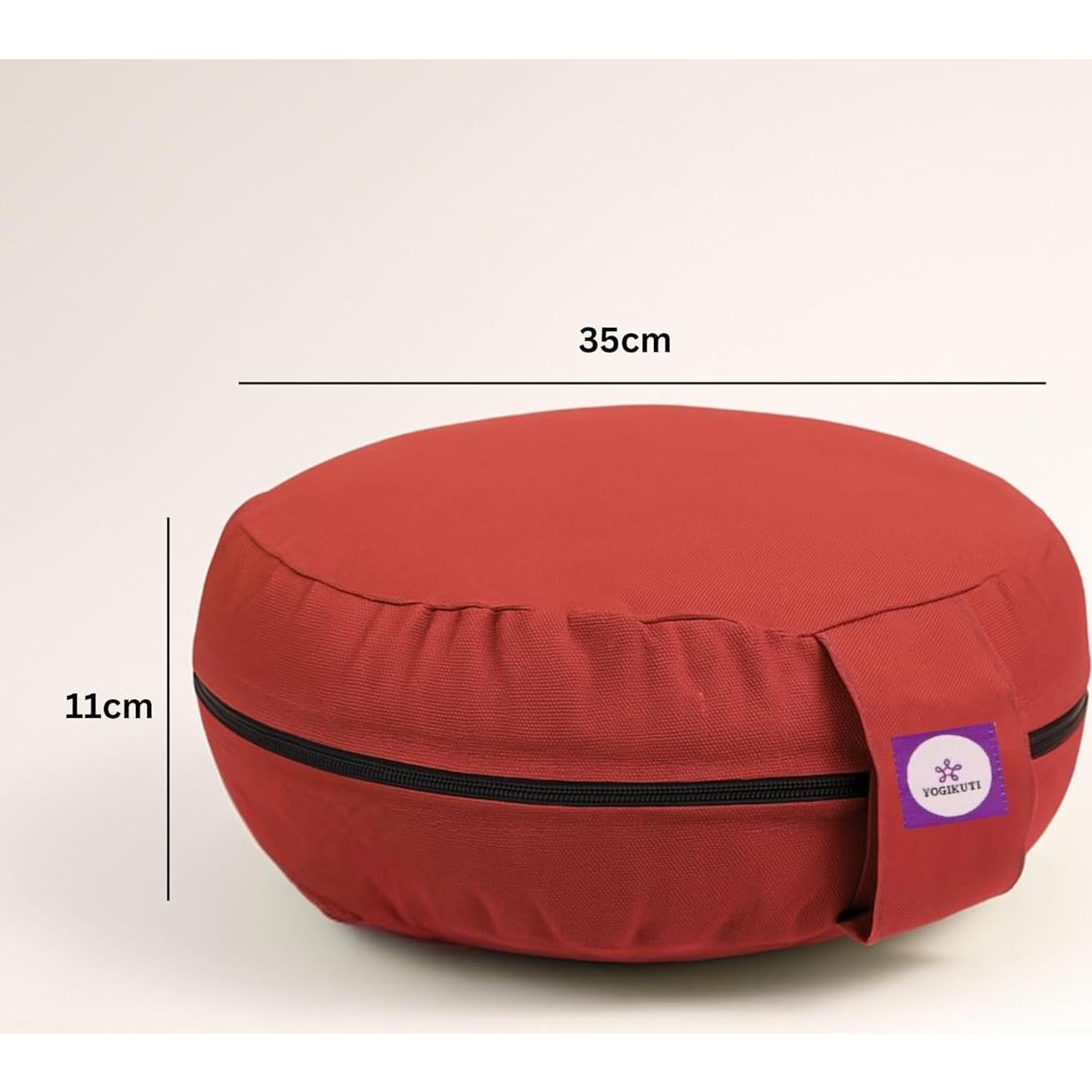 Cojín de Meditación Yogikuti Redondo 100% Algodón Marrón