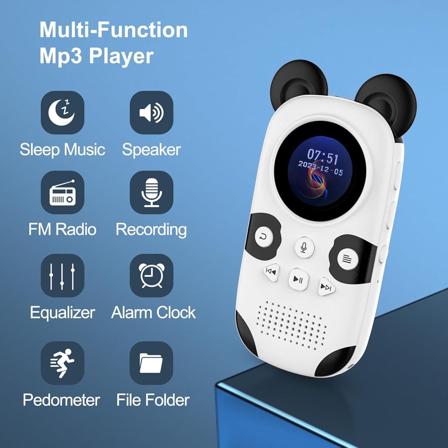 Reproductor MP3 Bluetooth ODEJOI 64GB para Niños Panda