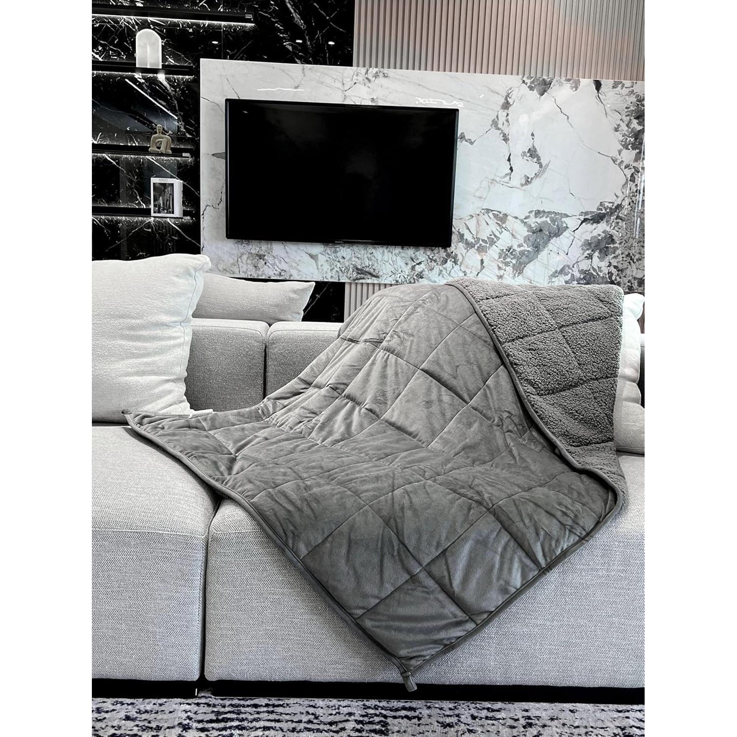 Manta con peso Motesqqzz 2.5 kg 91x122 cm Gris Terciopelo