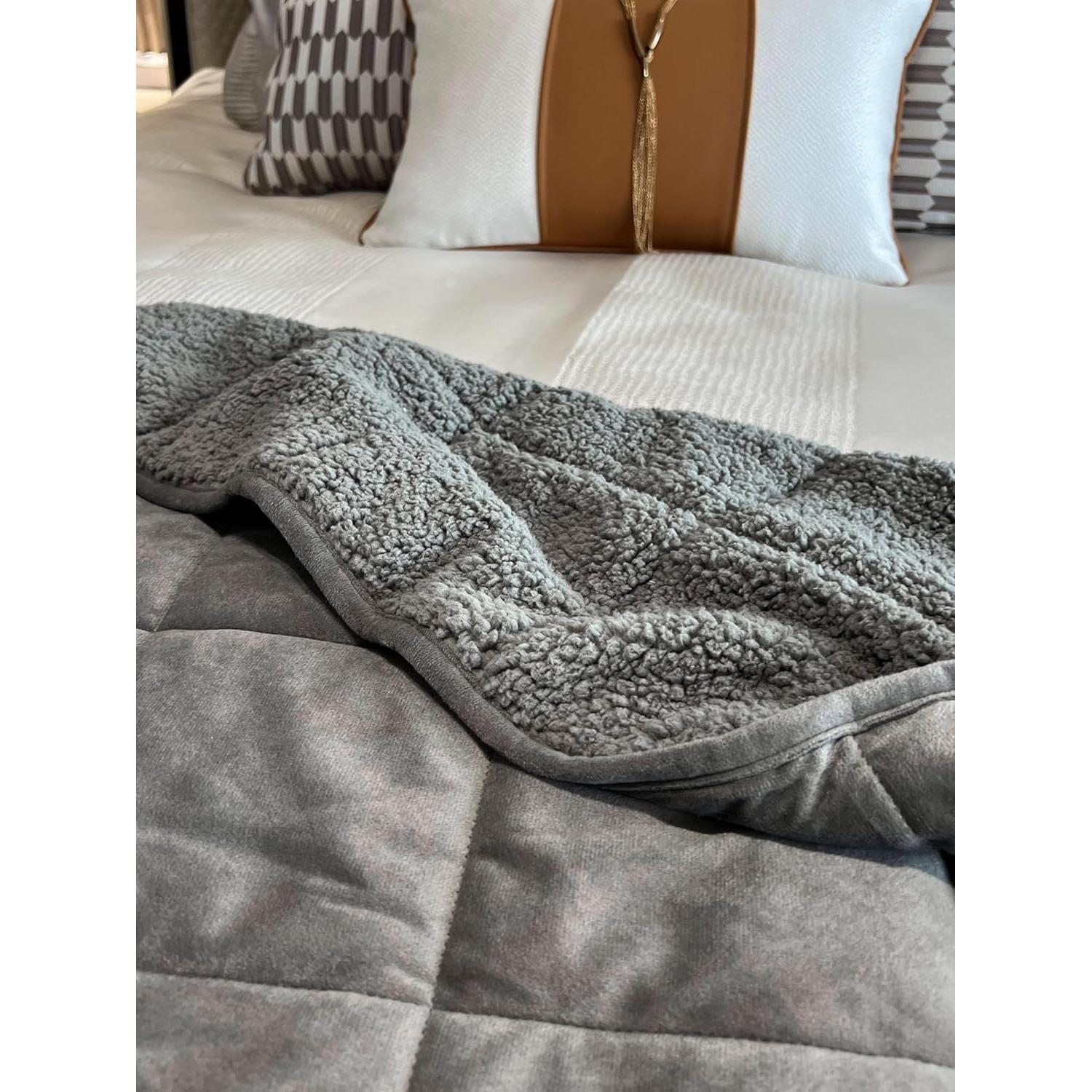 Manta con peso Motesqqzz 2.5 kg 91x122 cm Gris Terciopelo